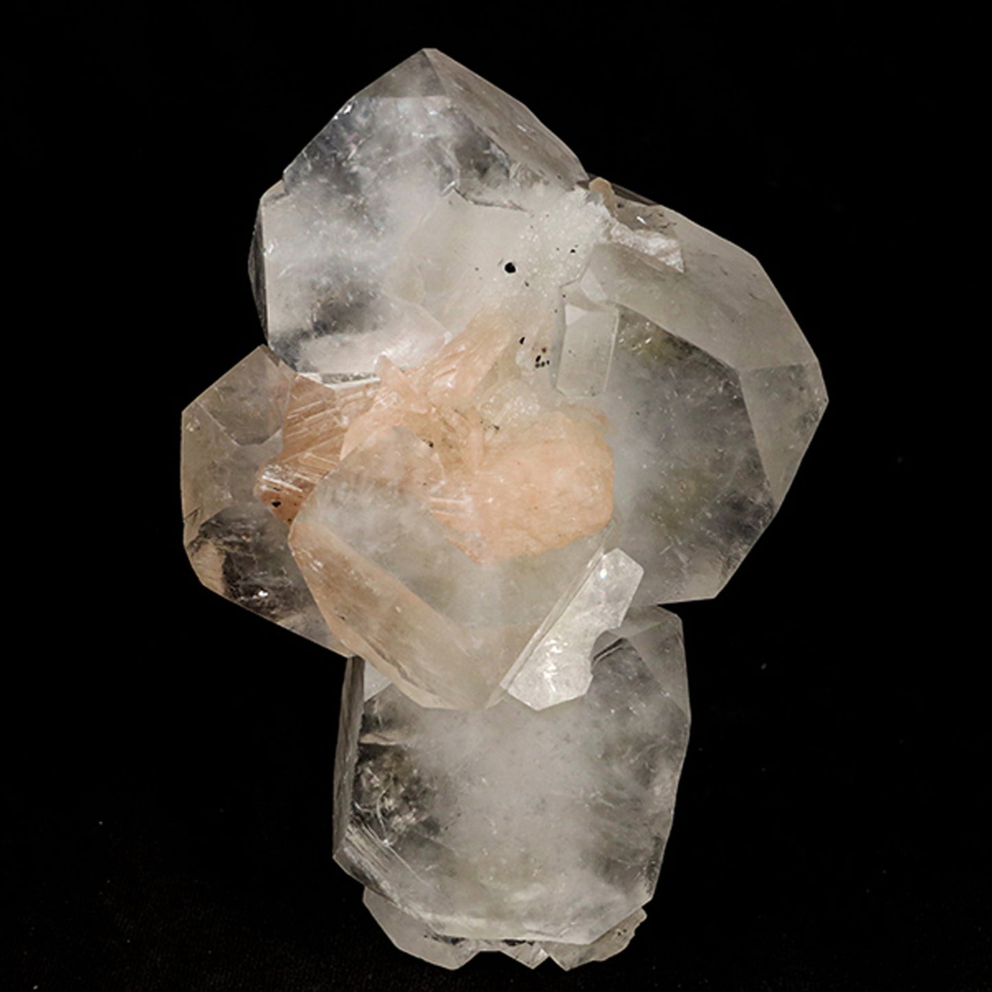Apophyllite Cube with stilbite and Chalcedony Natural Mineral Specimen # B 5453 Apophylite Superb Minerals