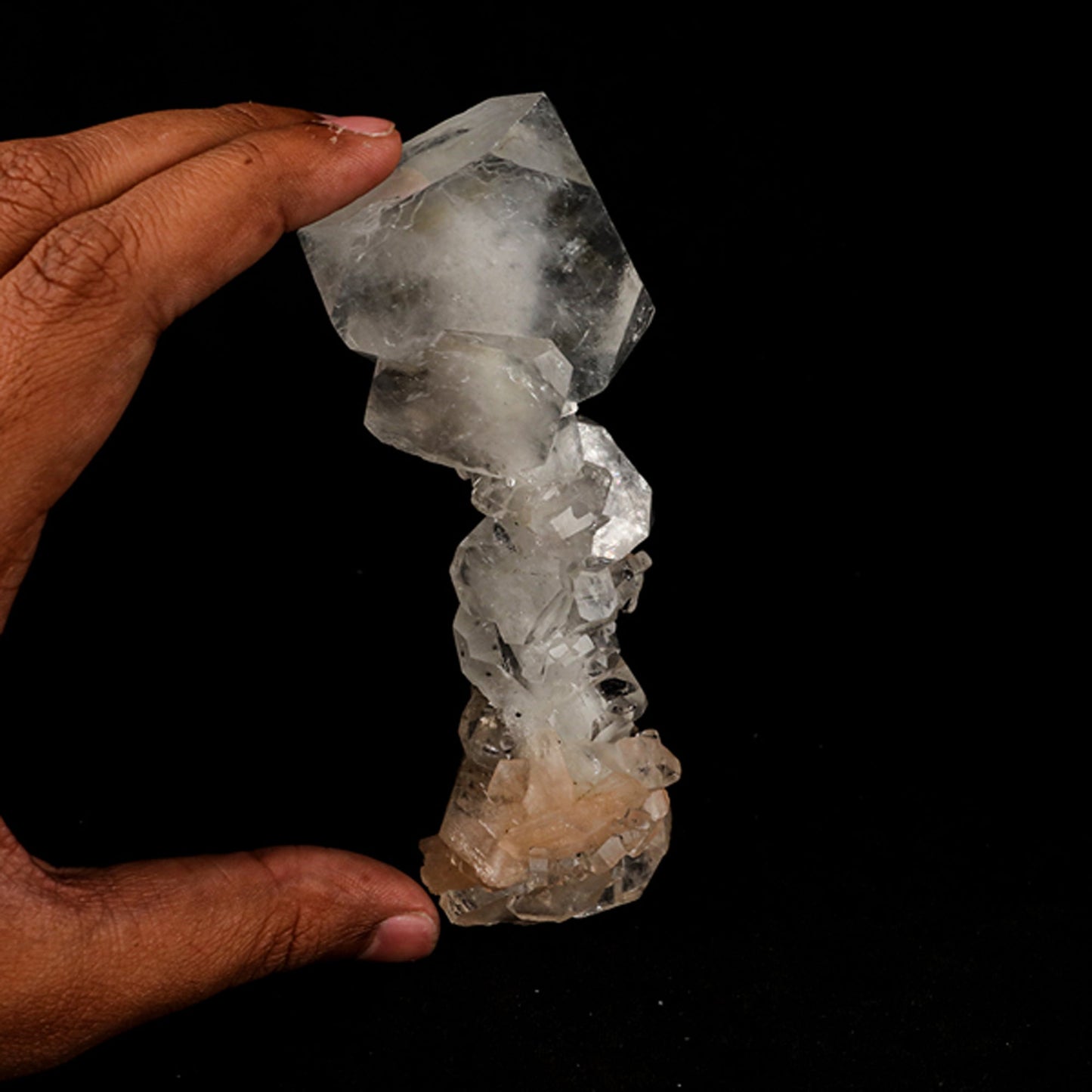Apophyllite Cube with stilbite Natural Mineral Specimen # B 5457 Apophylite Superb Minerals