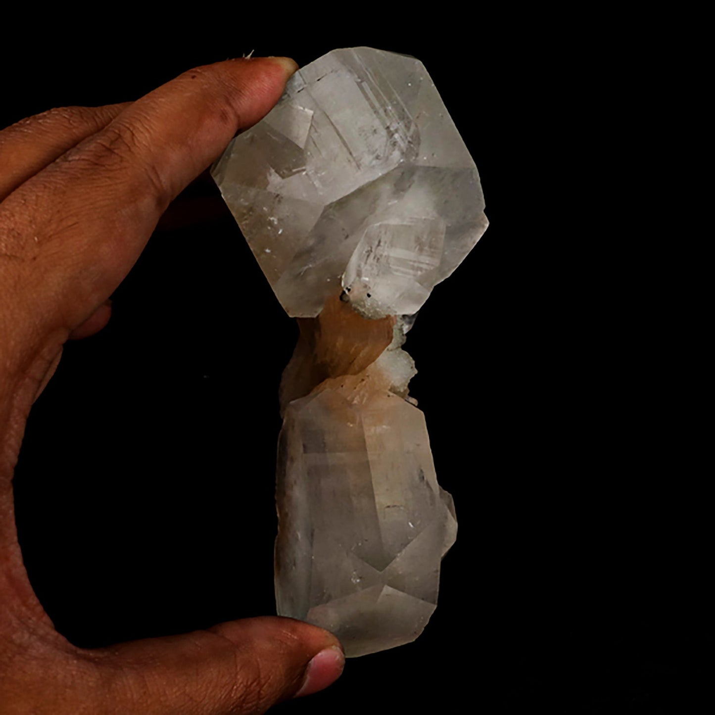 Apophyllite Cube with Stilbite on Chalcedony Natural Mineral Specimen# B 5437 Apophylite Superb Minerals