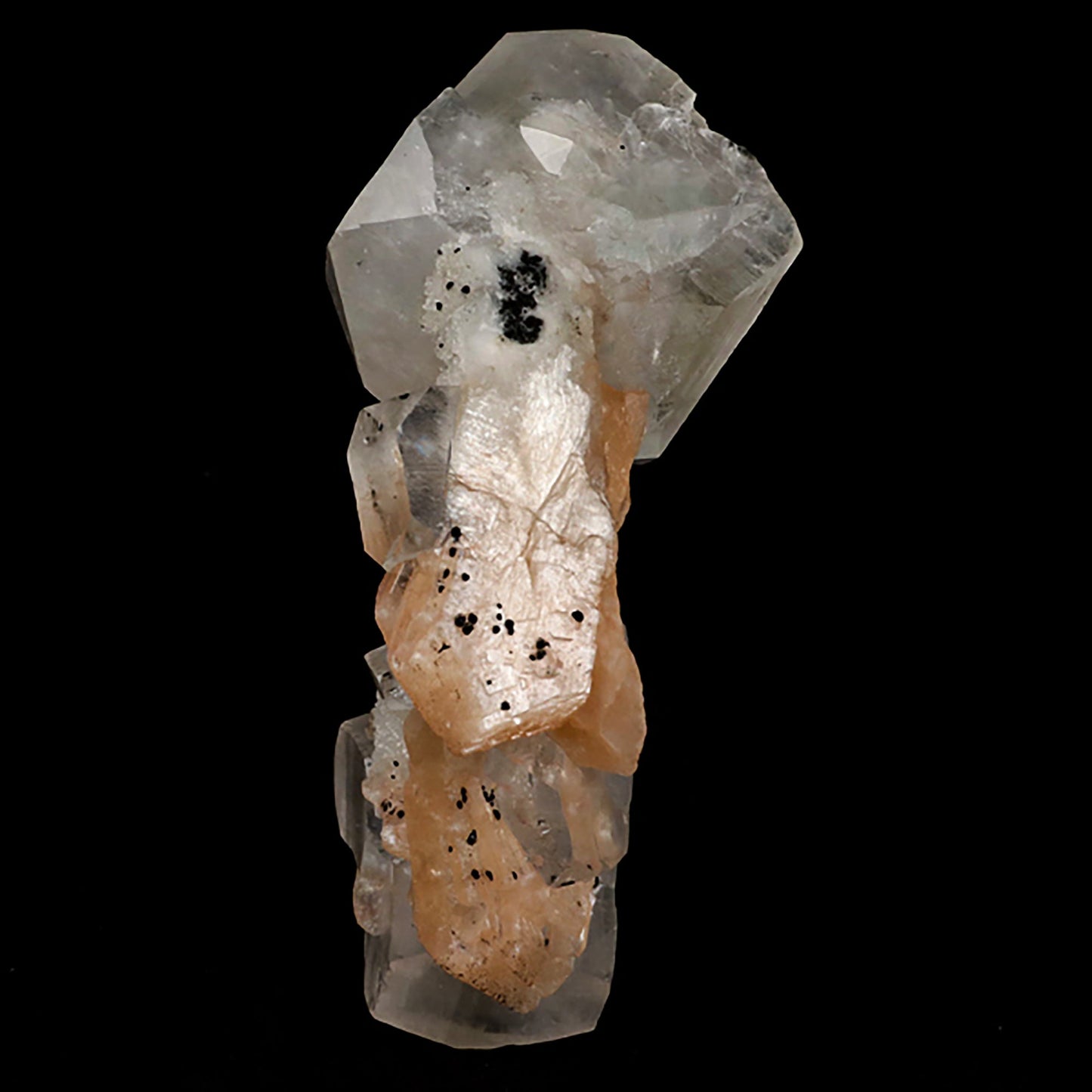 Apophyllite Cube with Stilbite on Chalcedony Natural Mineral Specimen# B 5437 Apophylite Superb Minerals