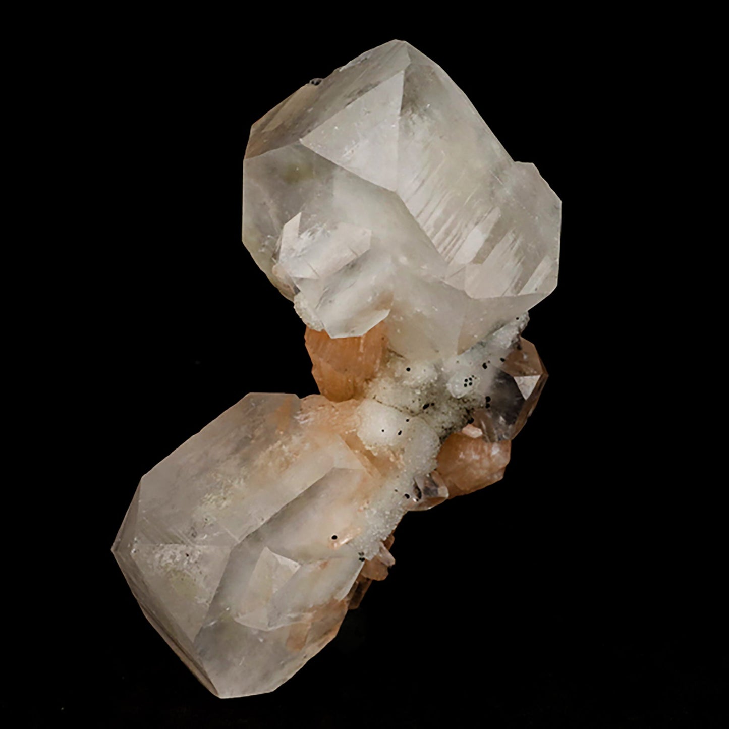 Apophyllite Cube with Stilbite on Chalcedony Natural Mineral Specimen# B 5437 Apophylite Superb Minerals