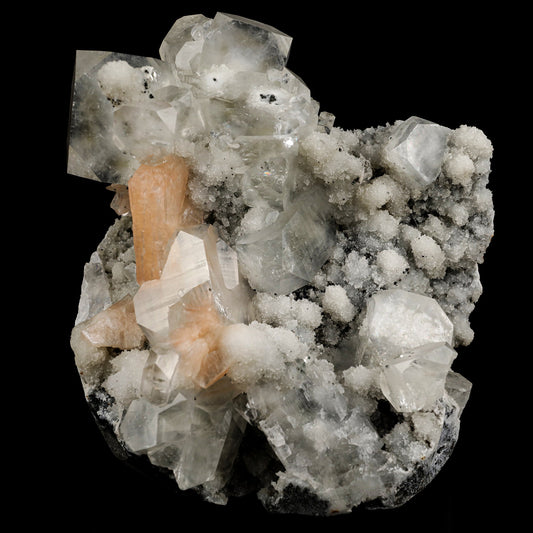 Apophyllite Cubes with Stilbite and Chalcedony Natural Mineral Specimen # B 5512 scolecite Superb Minerals 