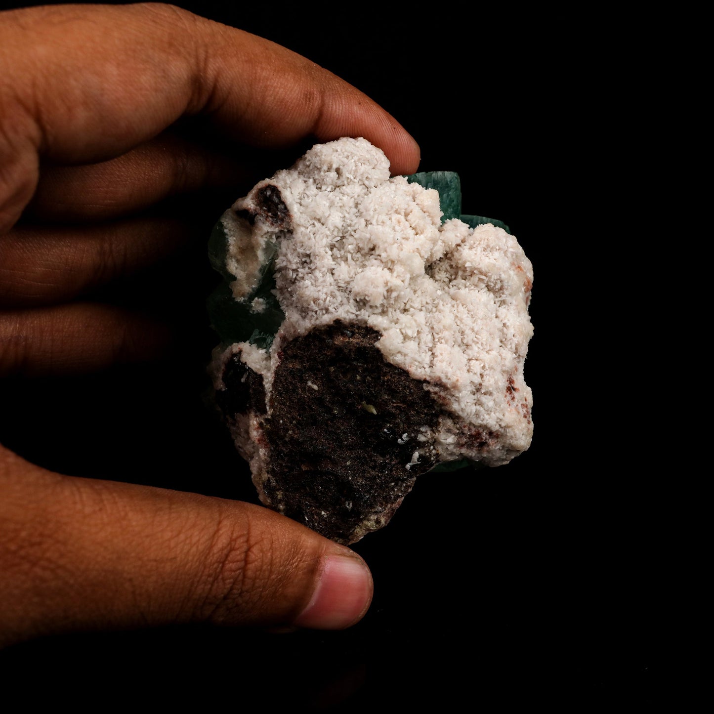 Apophyllite Green Cube on Chalcedony Natural Mineral Specimen # B 6388 Apophyllite Superb Minerals