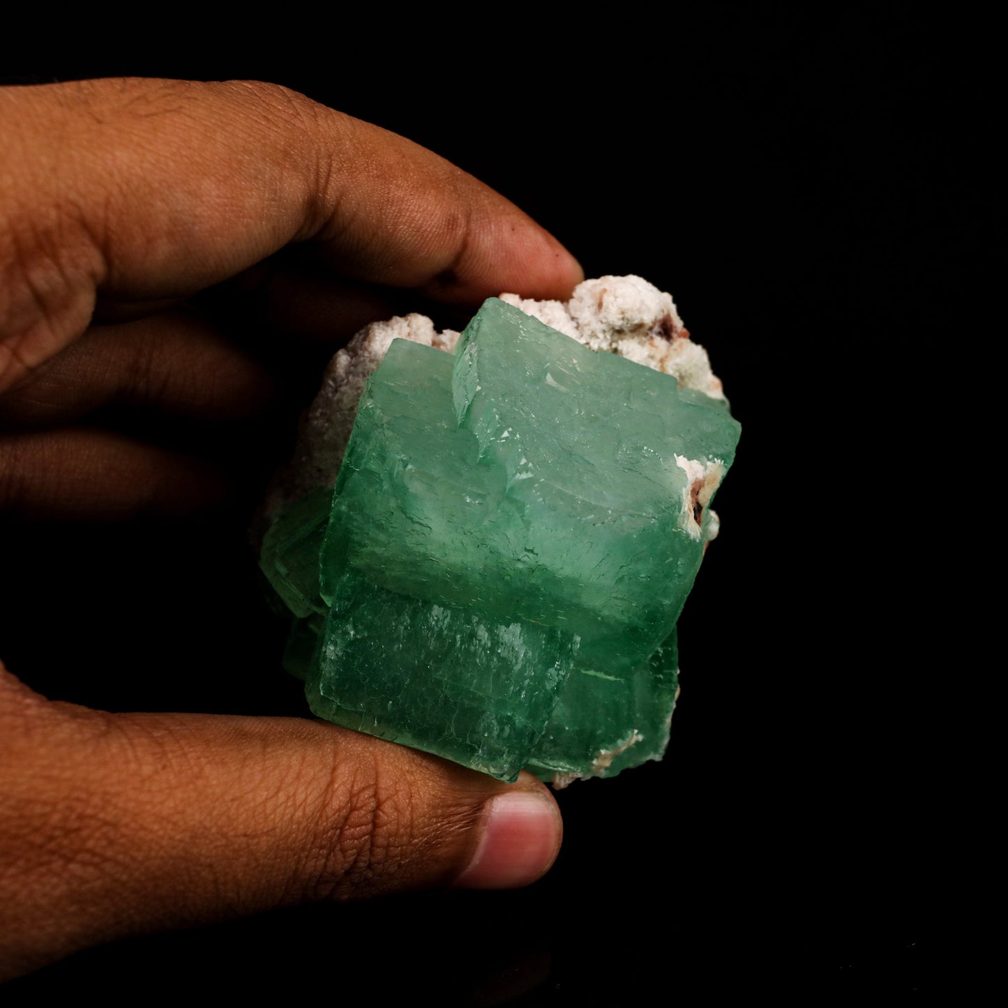 Apophyllite Green Cube on Chalcedony Natural Mineral Specimen # B 6388 Apophyllite Superb Minerals