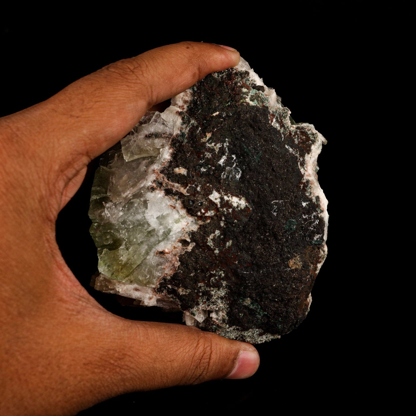 Apophyllite green cube with Stilbite Natural Mineral Specimen # B 6506 Cavansite Superb Minerals