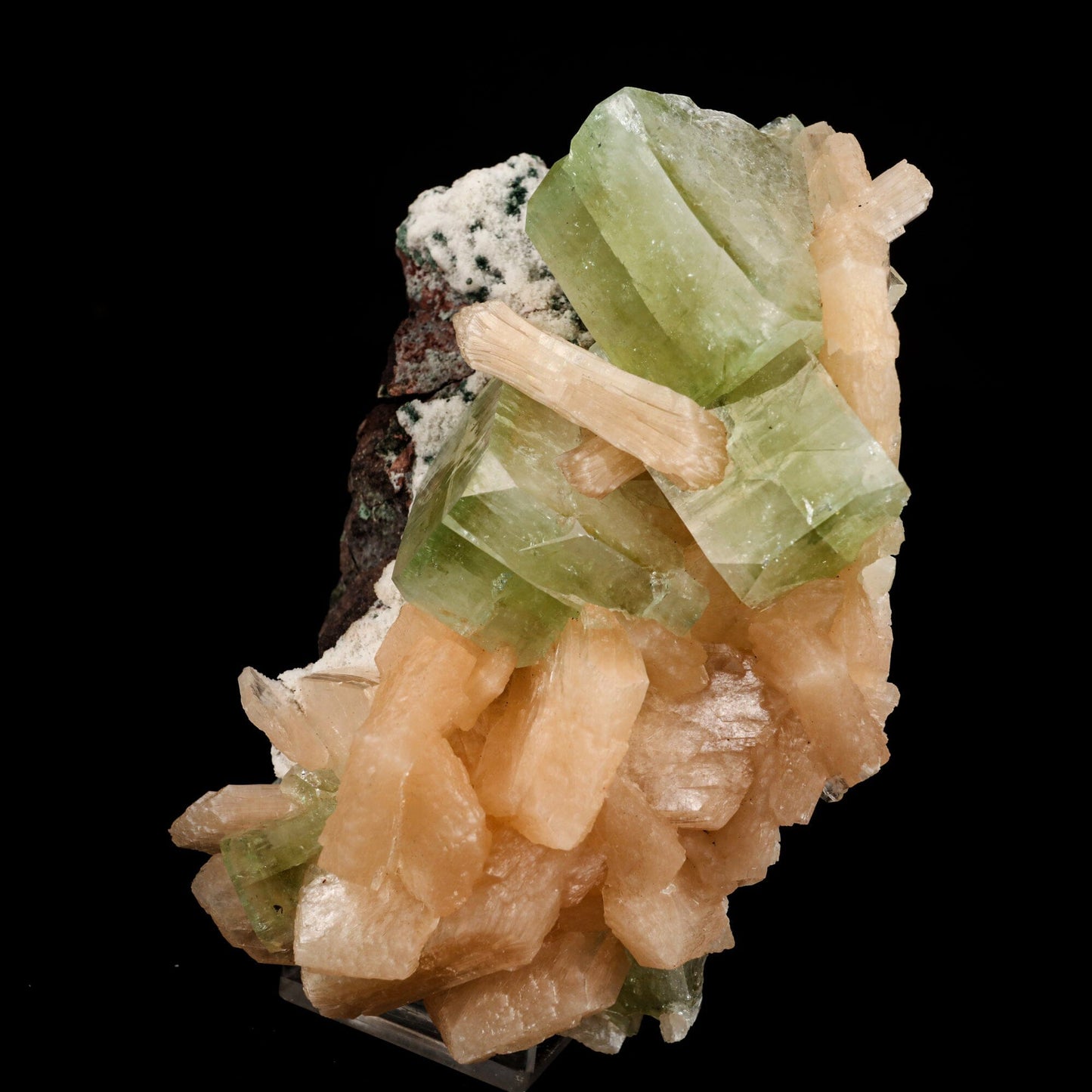 Apophyllite green cube with Stilbite Natural Mineral Specimen # B 6511 Apophyllite Superb Minerals