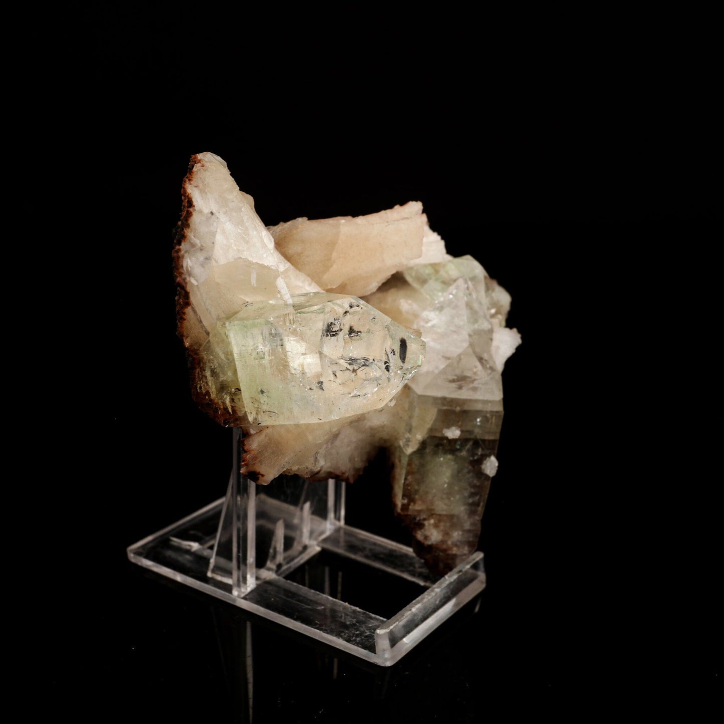 Apophyllite green with Stilbite Natural Mineral Specimen # B 6533 Apophyllite Superb Minerals