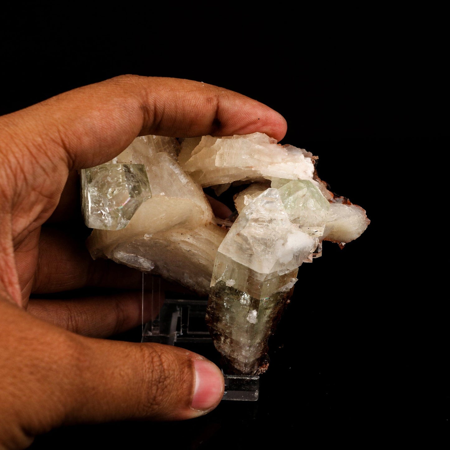 Apophyllite green with Stilbite Natural Mineral Specimen # B 6533 Apophyllite Superb Minerals