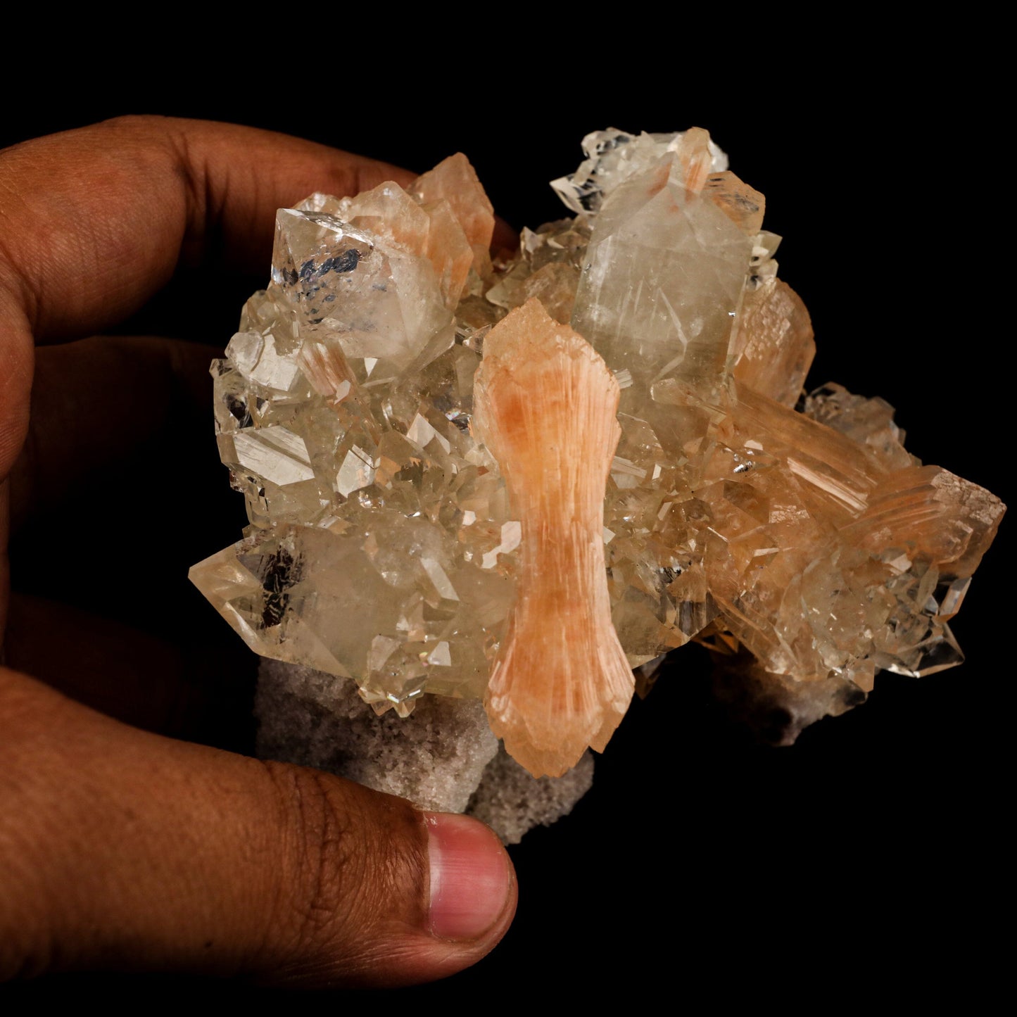 Apophyllite with Stilbite Natural Mineral Specimen # B 6462 Apophyllite Superb Minerals