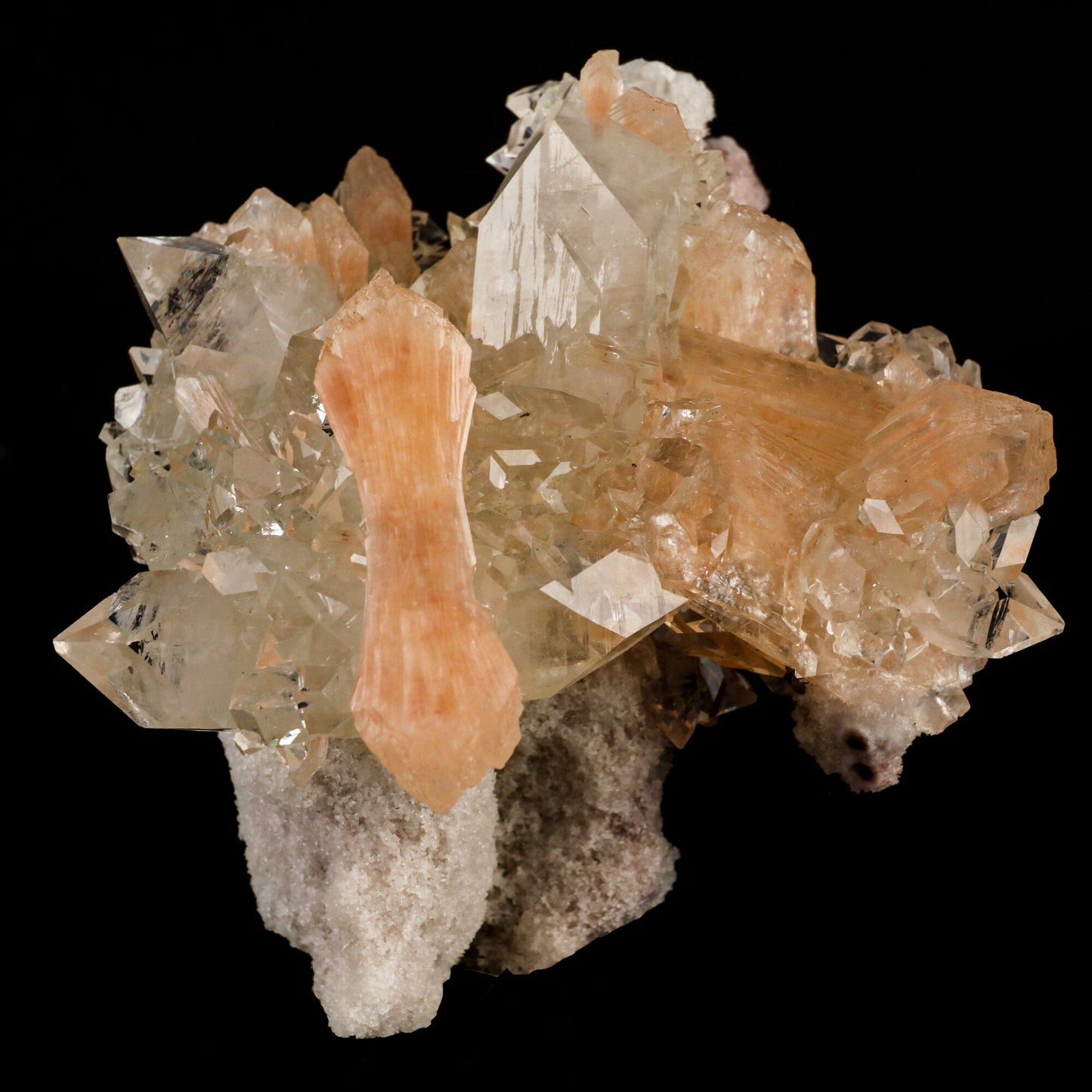 Apophyllite with Stilbite Natural Mineral Specimen # B 6462 Apophyllite Superb Minerals