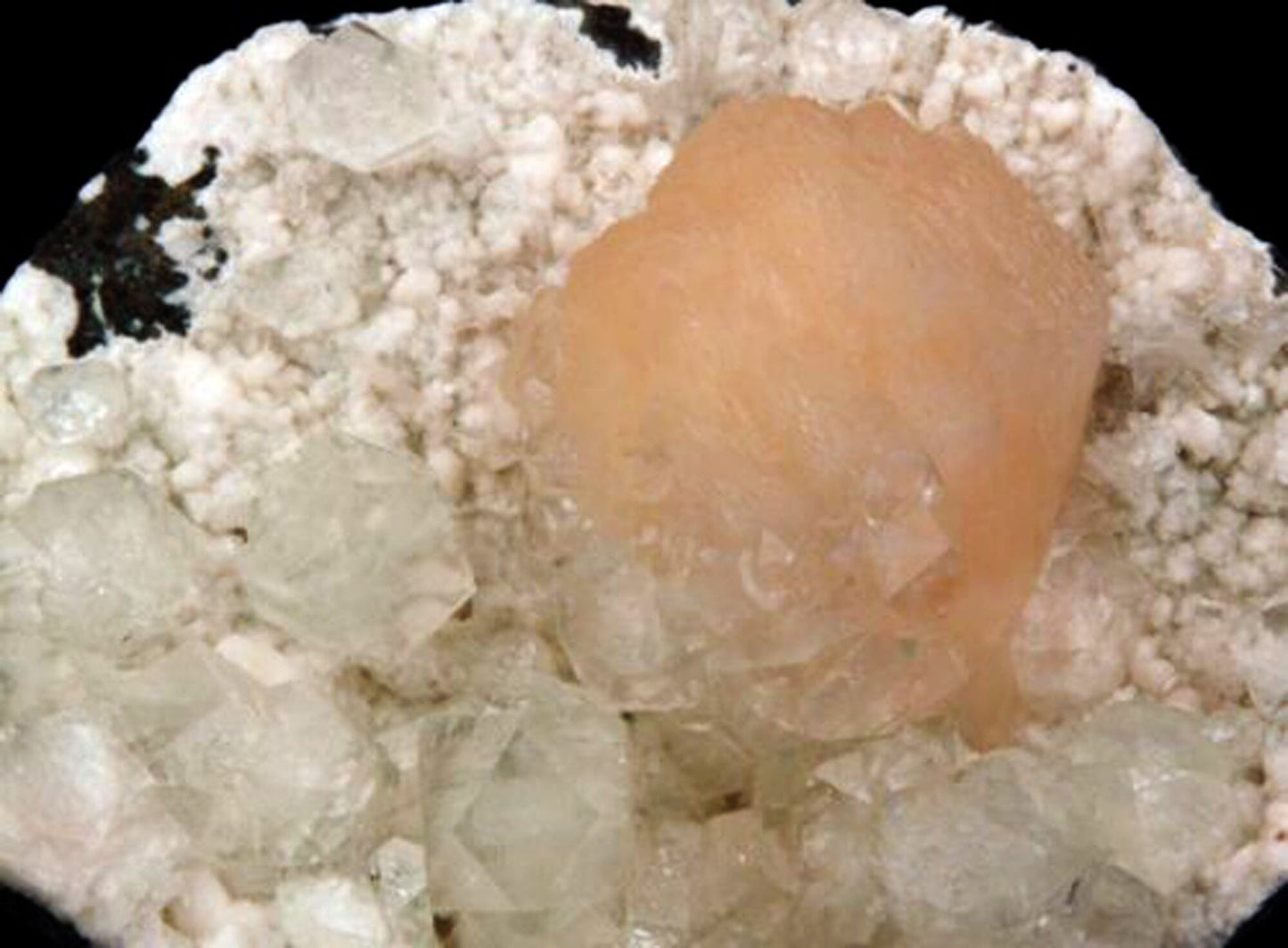 Apophyllite with Stilbite on Chalcedony Natural Mineral Specimen# B 1629 Apophyllite Superb Minerals