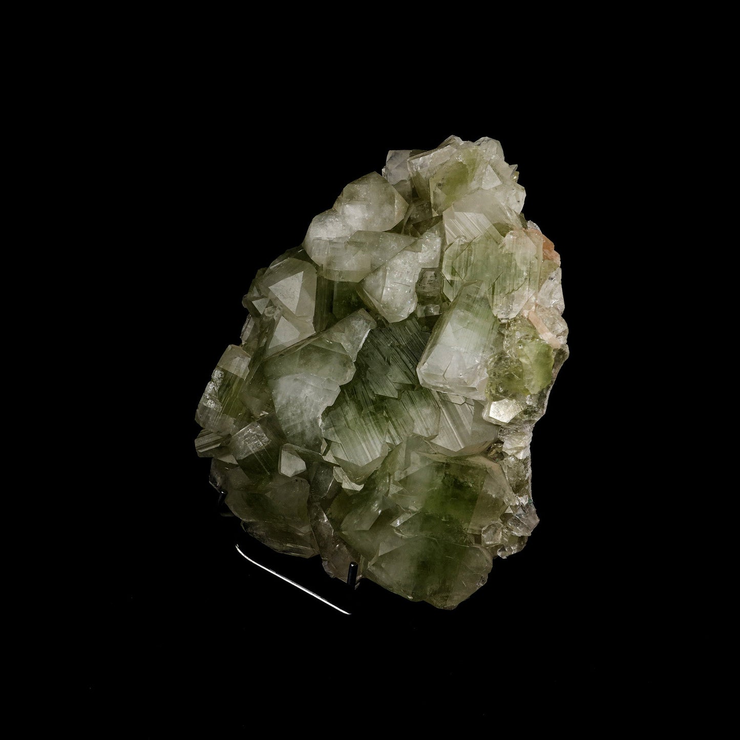 Bi- Color Apophyllite Pseudo Crystals Natural Mineral Specimen # B 52… https://www.superbminerals.us/products/bi-color-apophyllite-pseudo-crystals-natural-mineral-specimen-b-5225 Features: This outstanding huge mounded combination from Jalgaon's recent findings is highlighted by a magnificent color-zoned apophyllite crystal bordered by lesser crystals of the same type. The rich mint-green centres and colourless terminations on the glassy, translucent tetragonal apophyllites