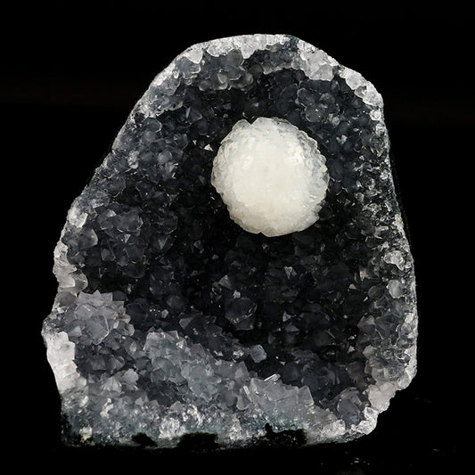 Botryoidal Stellerite in MM Quartz geode Free Standing Natural Mineral Specimen # B 6671 Stellerite Superb Minerals 