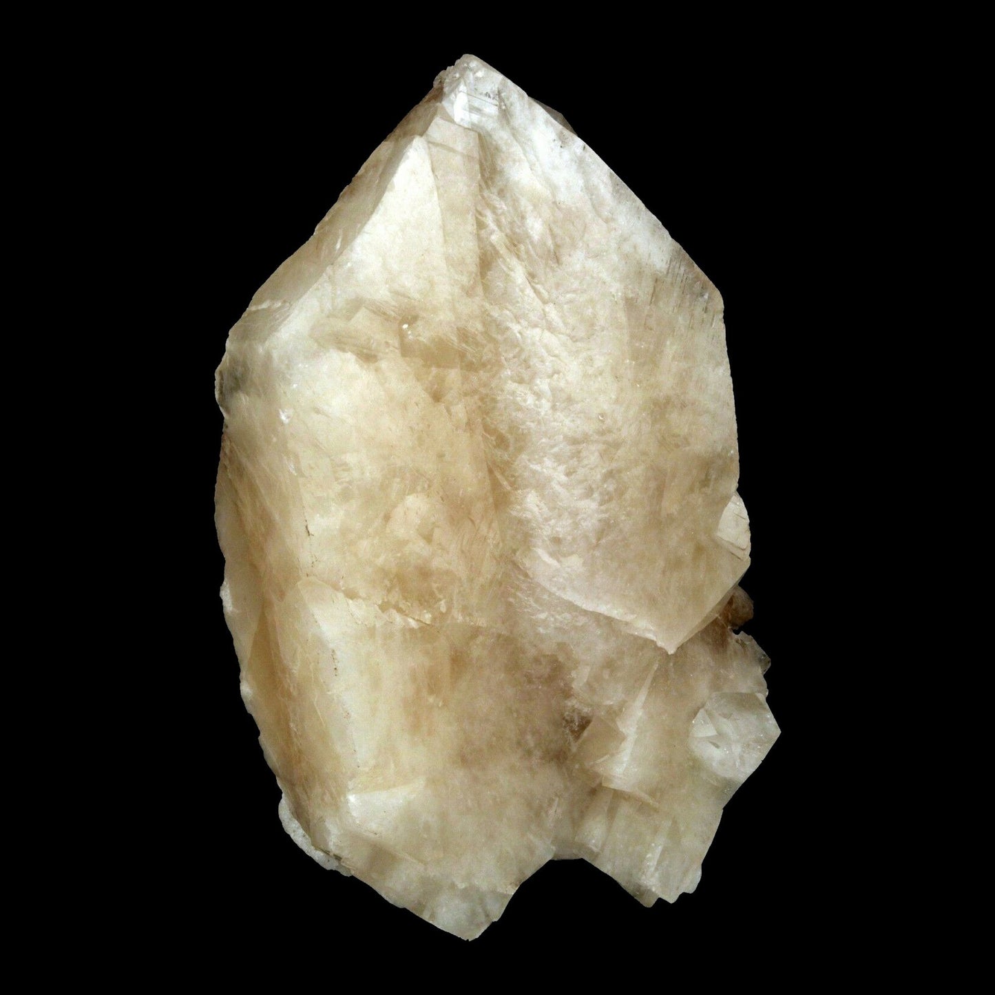 Calcite Crystal Natural Mineral Specimen # B 2486 Pointed Triangular shape calcite crystal. Primary Mineral(s): CalciteSecondary Mineral(s): N/AMatrix: N/A14 cm x 10 cm950 GmsLocality: Nashik, Maharashtra, IndiaYear of Discovery: 2017