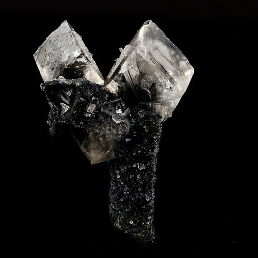 Calcite Crystals on Sparkling MM Quartz Stalactite Natural Mineral Specimen # B 6084 Calcite Superb Minerals 