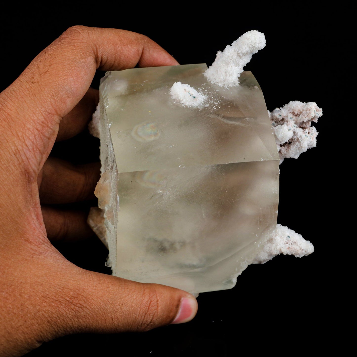 Calcite Cube with Chalcedony Corals Natural Mineral Specimen # B 6481 Calcite Superb Minerals