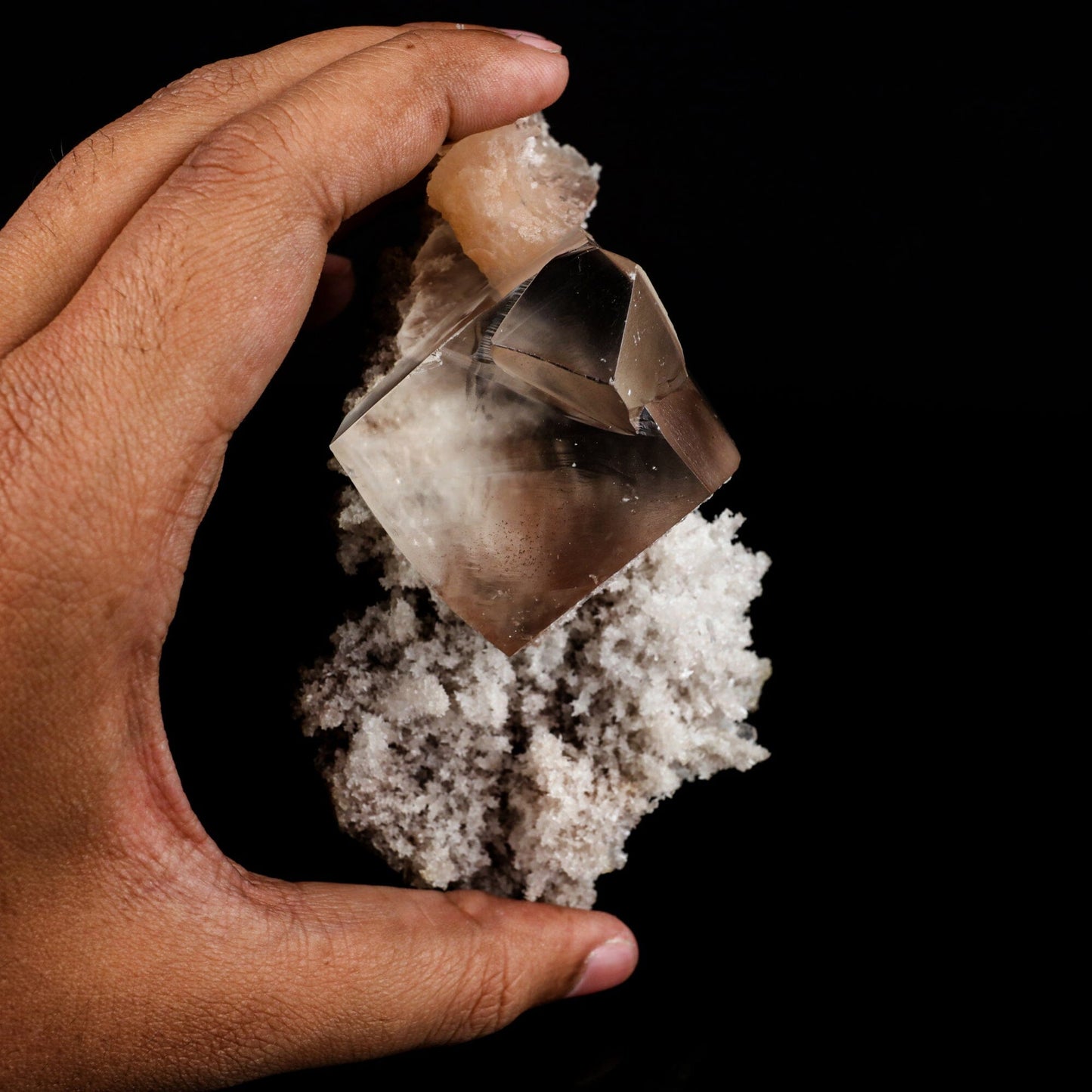 Calcite Cube with Stilbite and Chalcedony Natural Mineral Specimen # B 6495 Calcite Superb Minerals