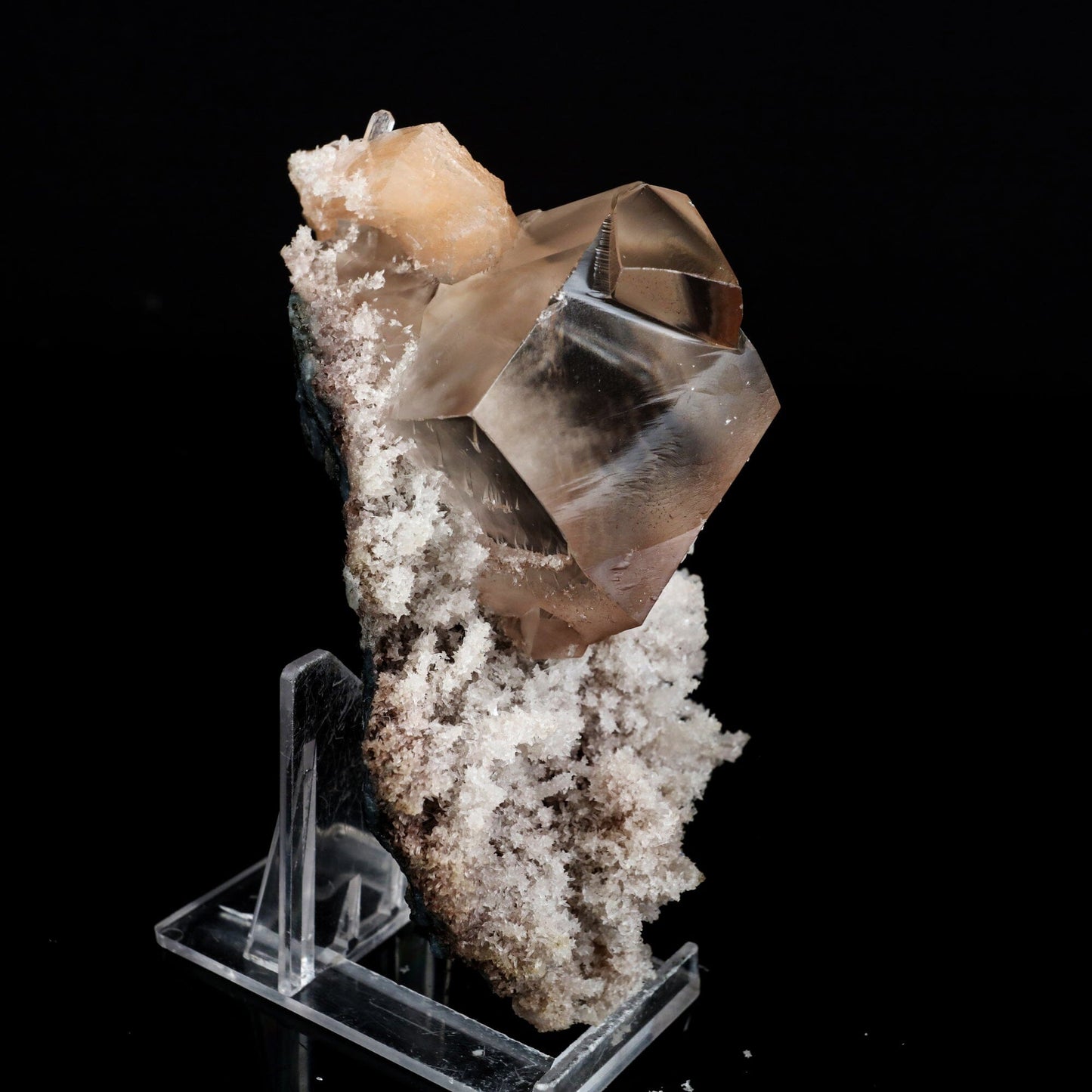 Calcite Cube with Stilbite and Chalcedony Natural Mineral Specimen # B 6495 Calcite Superb Minerals