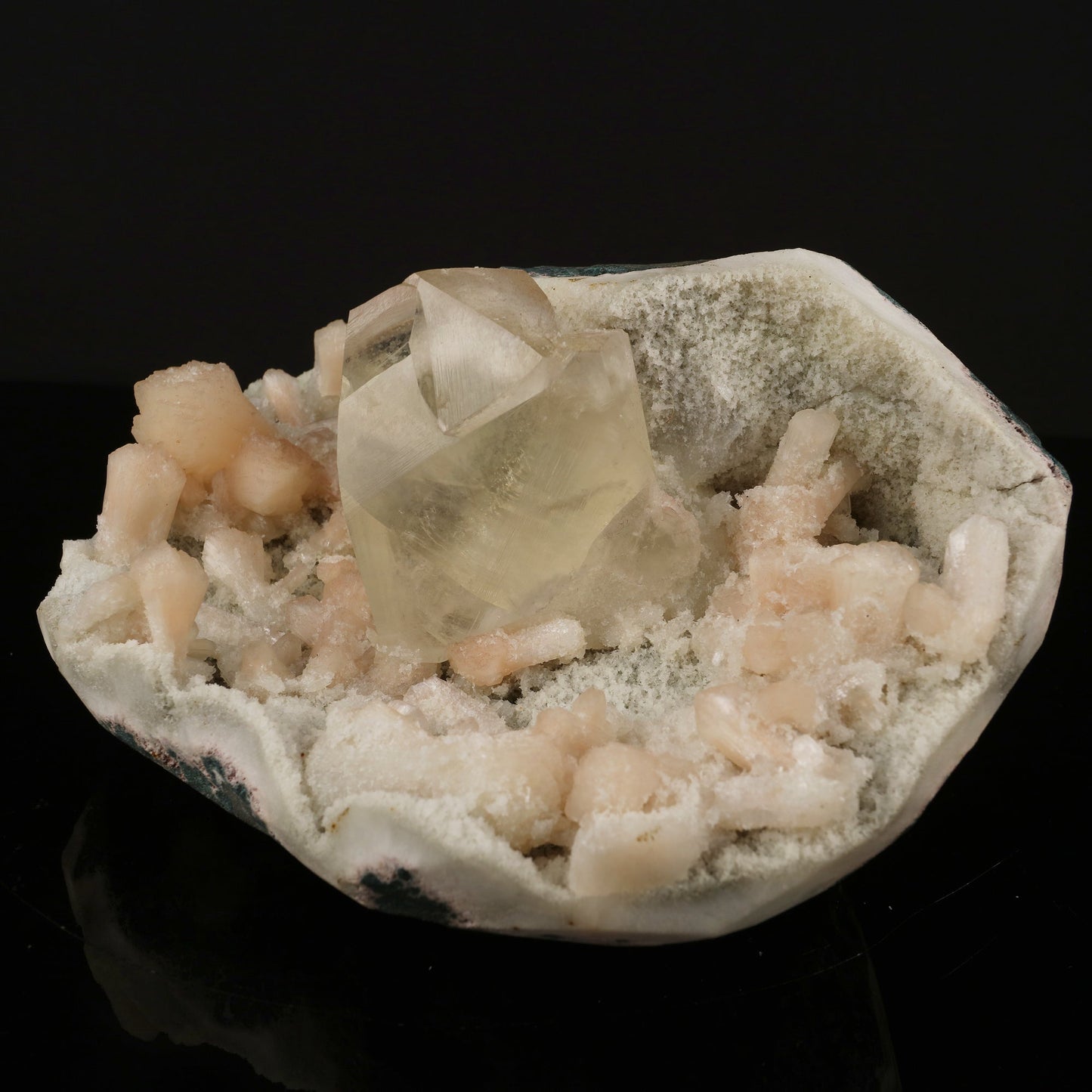 Calcite with Stilbite and Chalcedony Natural Mineral Specimen # B 5743 Thomsonite Superb Minerals