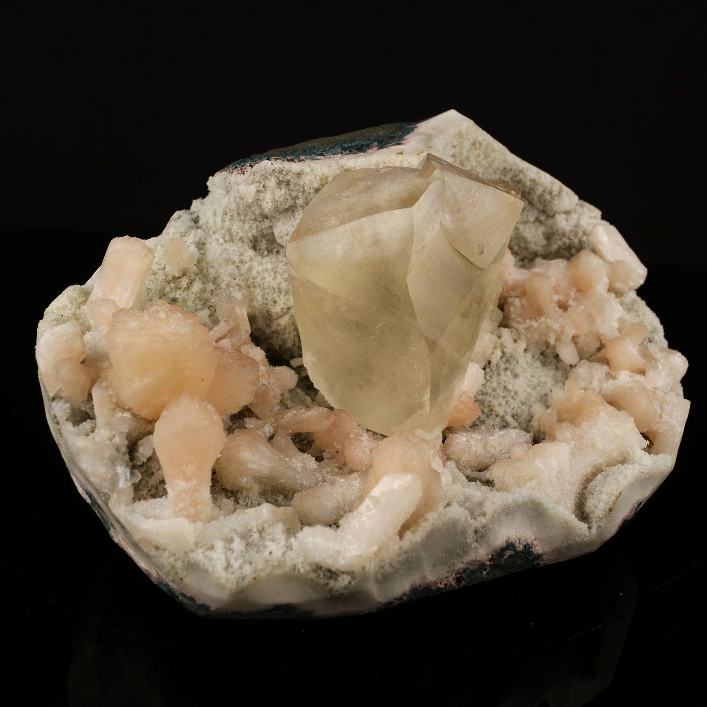 Calcite with Stilbite and Chalcedony Natural Mineral Specimen # B 5743 Thomsonite Superb Minerals