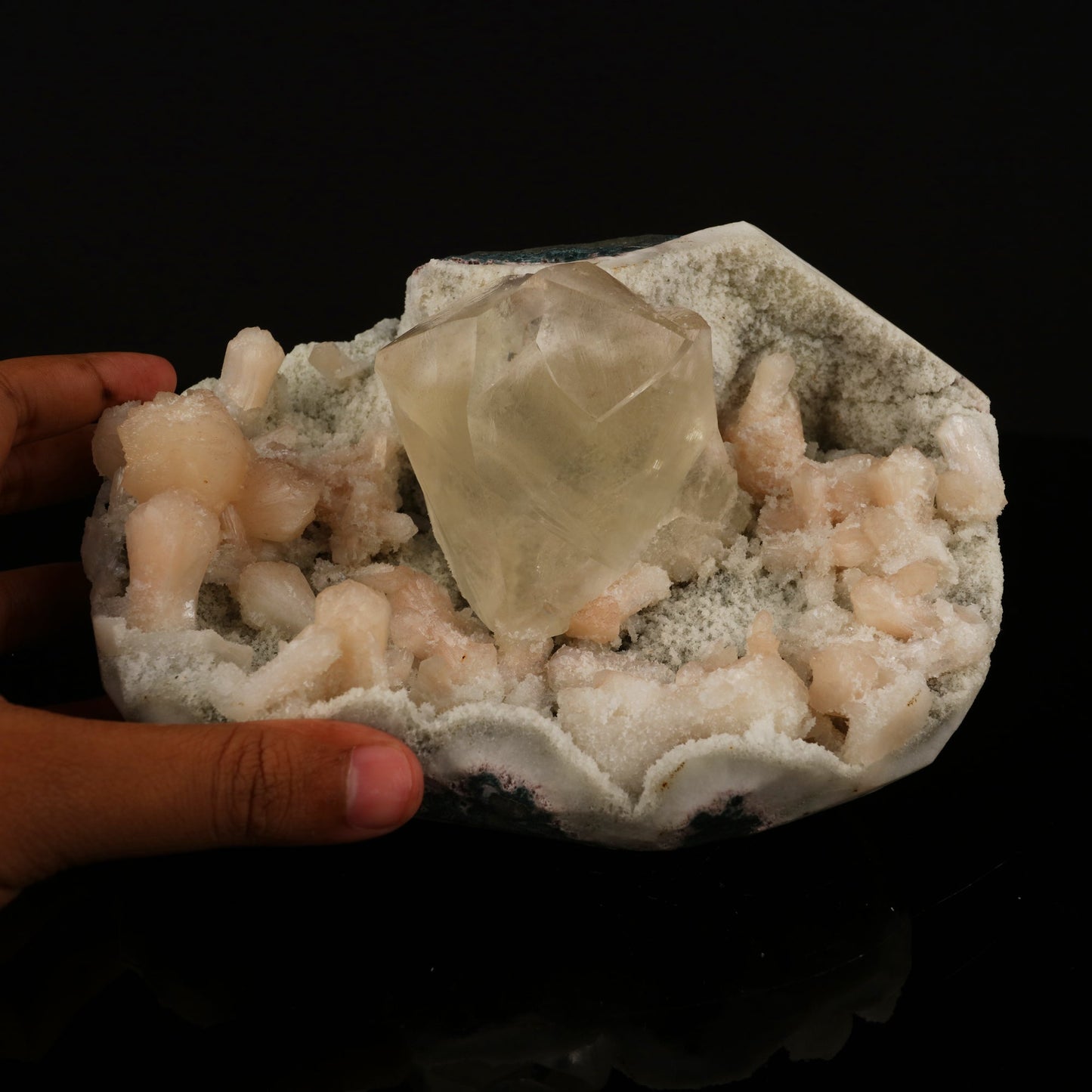 Calcite with Stilbite and Chalcedony Natural Mineral Specimen # B 5743 Thomsonite Superb Minerals