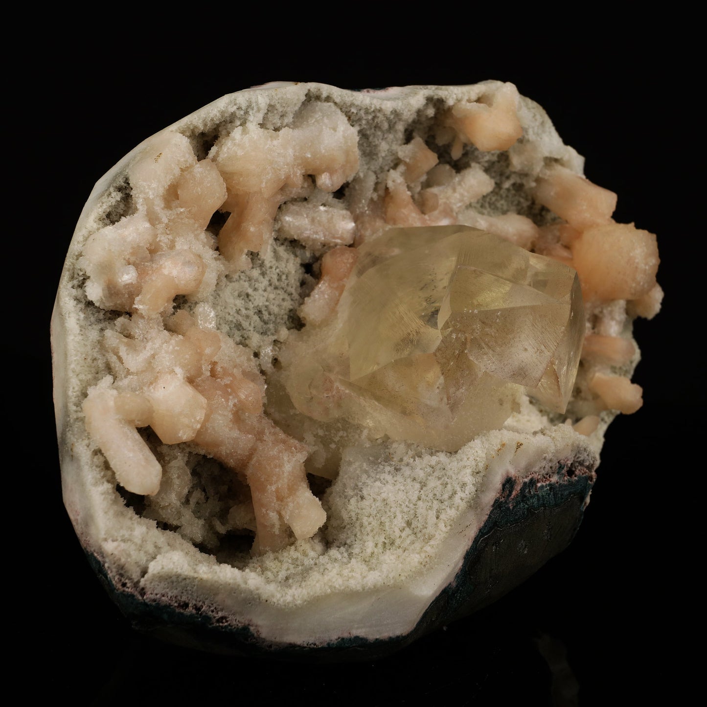 Calcite with Stilbite and Chalcedony Natural Mineral Specimen # B 5743 Thomsonite Superb Minerals