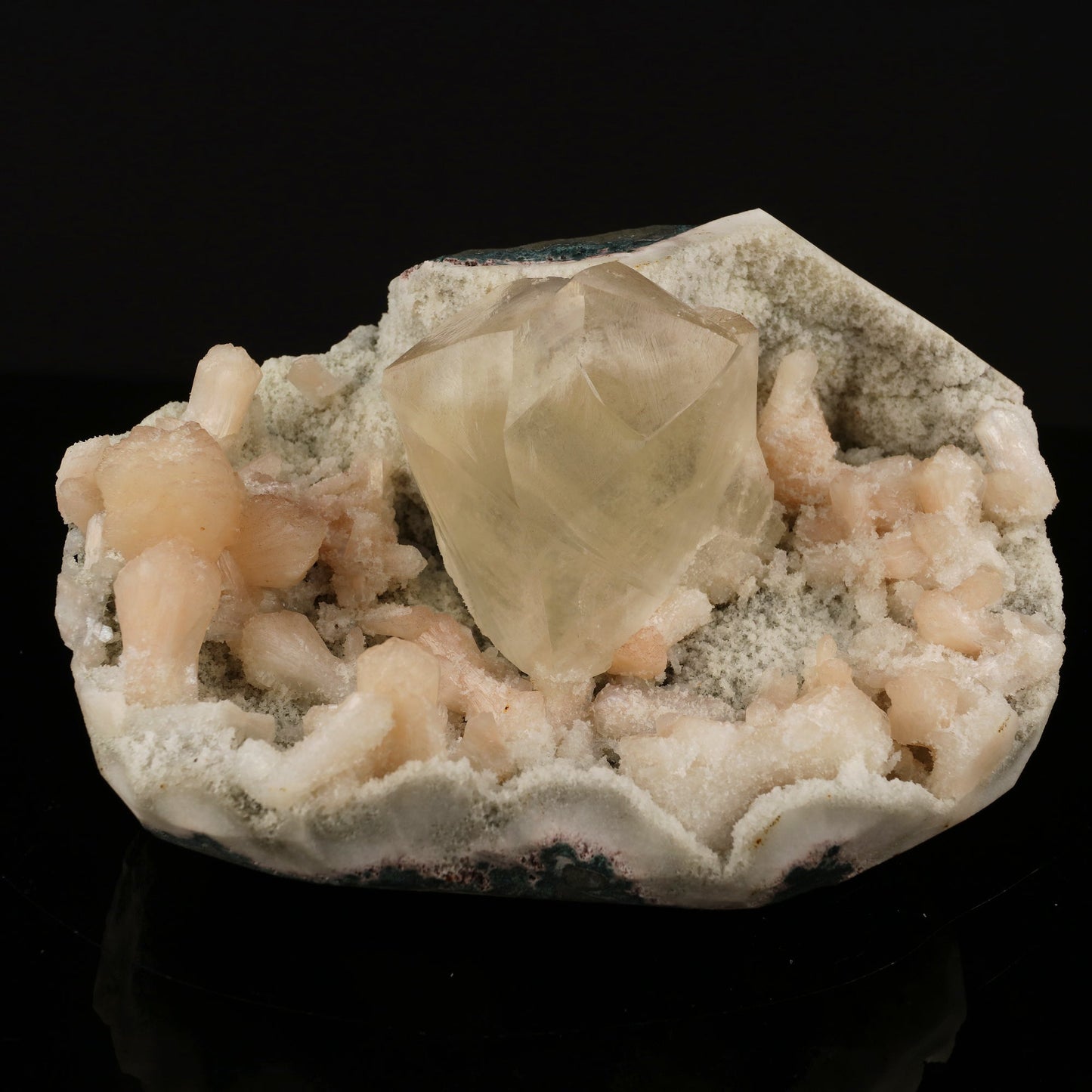 Calcite with Stilbite and Chalcedony Natural Mineral Specimen # B 5743 Thomsonite Superb Minerals