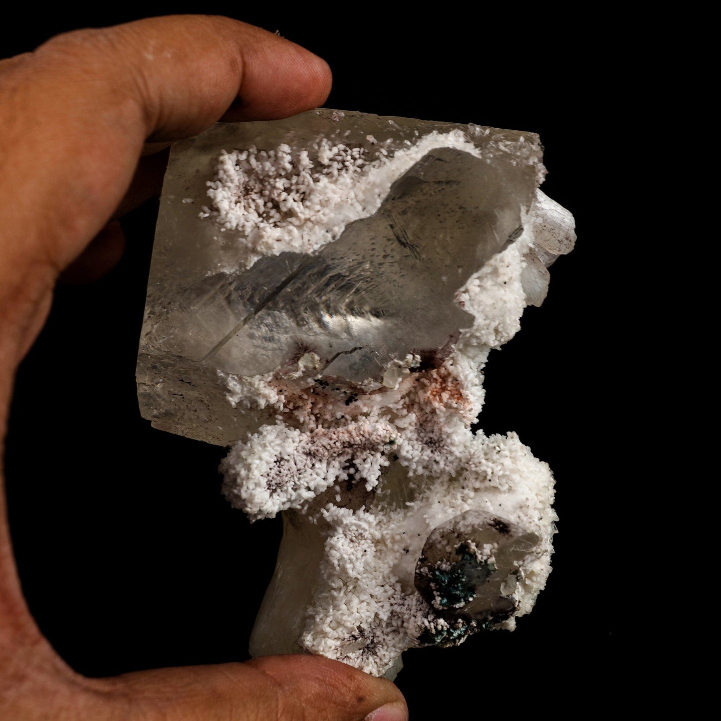 Calcite with stilbite Bow Natural Mineral Specimen # B 6595 Calcite Superb Minerals