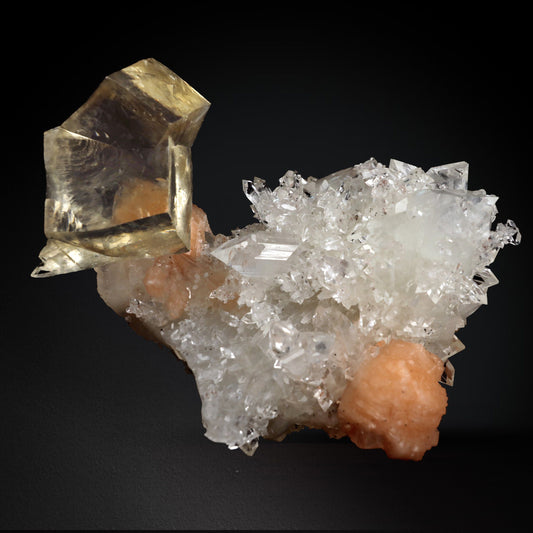 Calcite Yellow with Apophyllite and Stilbite # 20T106 Calcite Superb Minerals