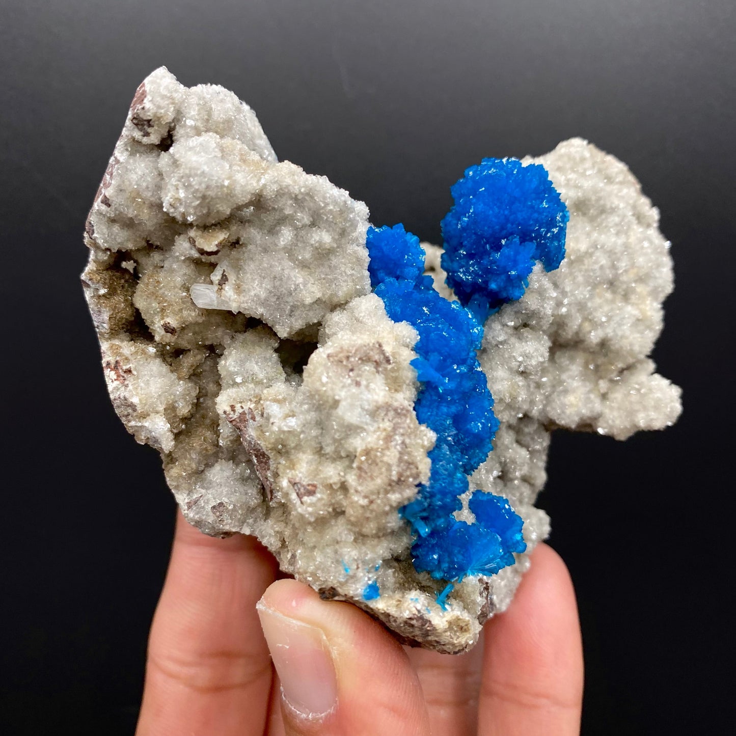 Cavansite Deep Blue Heulandite Matrix Natural Mineral Specimen # DK187 Heulandite Superb Minerals