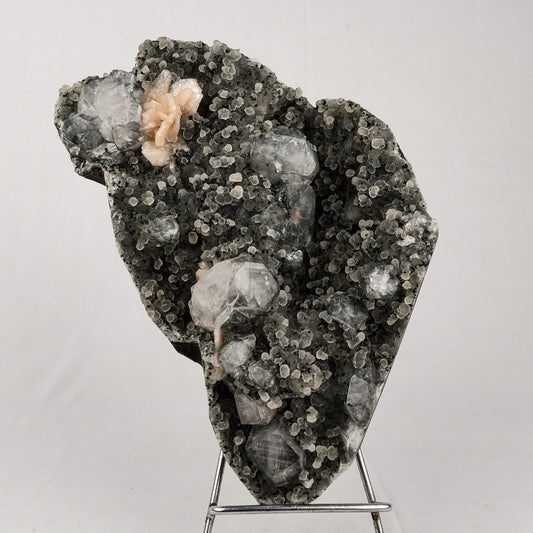 Chalcedony Black with Apophyllite and Stilbite Natural Mineral Specimen # B 5533 Chalcedony Superb Minerals 