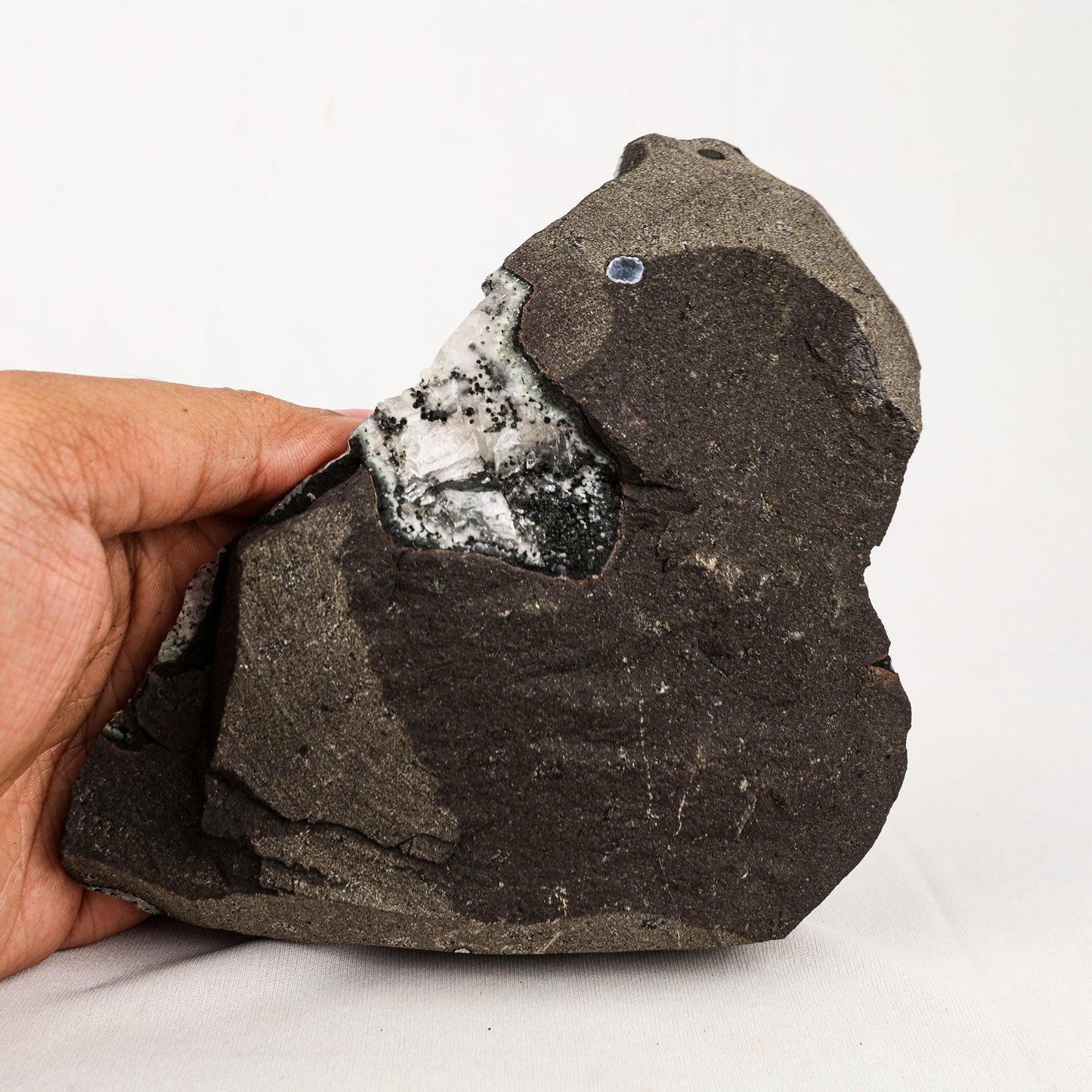Chalcedony Black with Apophyllite Cubes Natural Mineral Specimen # B 5541 Apophyllite Superb Minerals