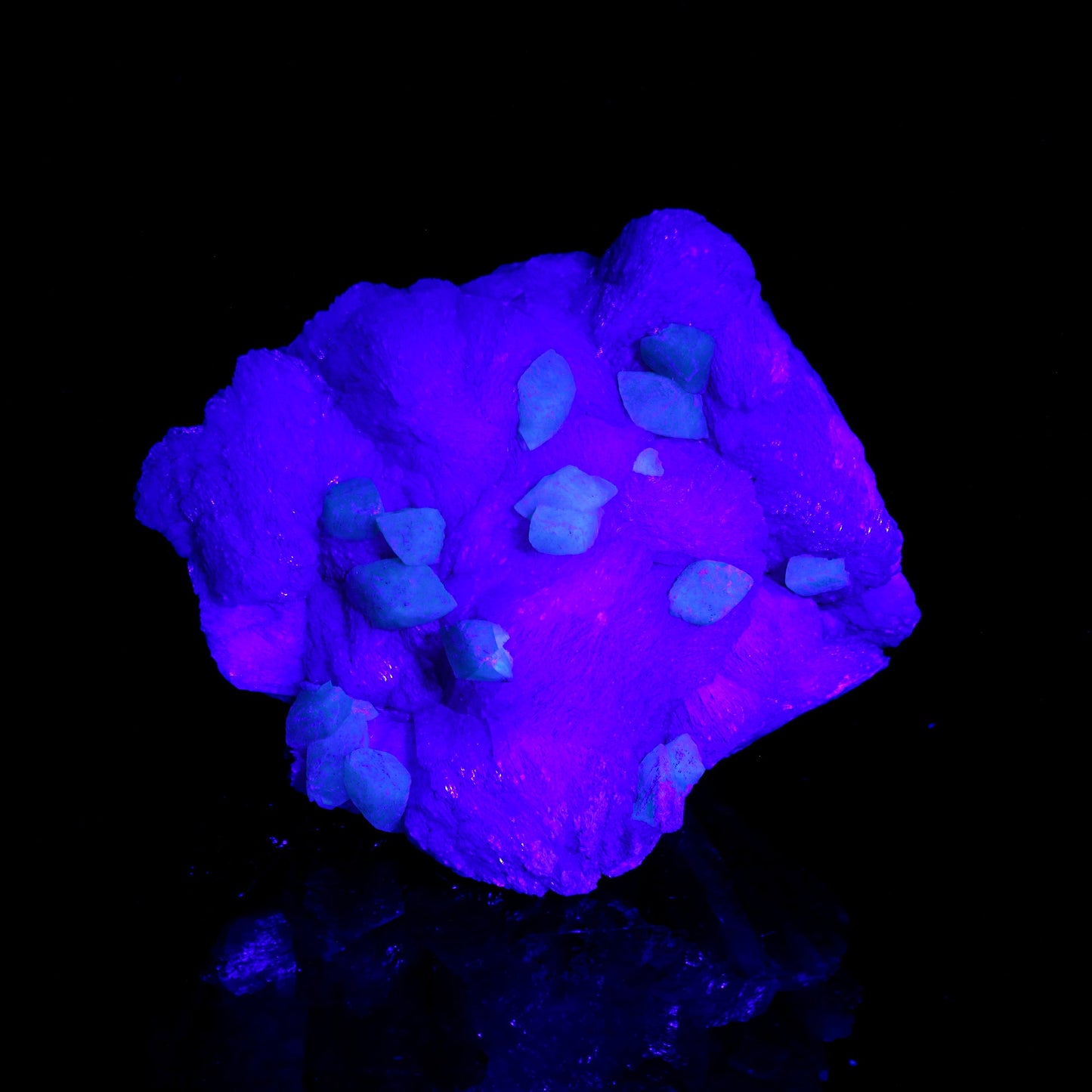 Fluorescent Calcite on Stilbite Free Standing Natural Mineral Specimen # B 6394 Calcite Superb Minerals