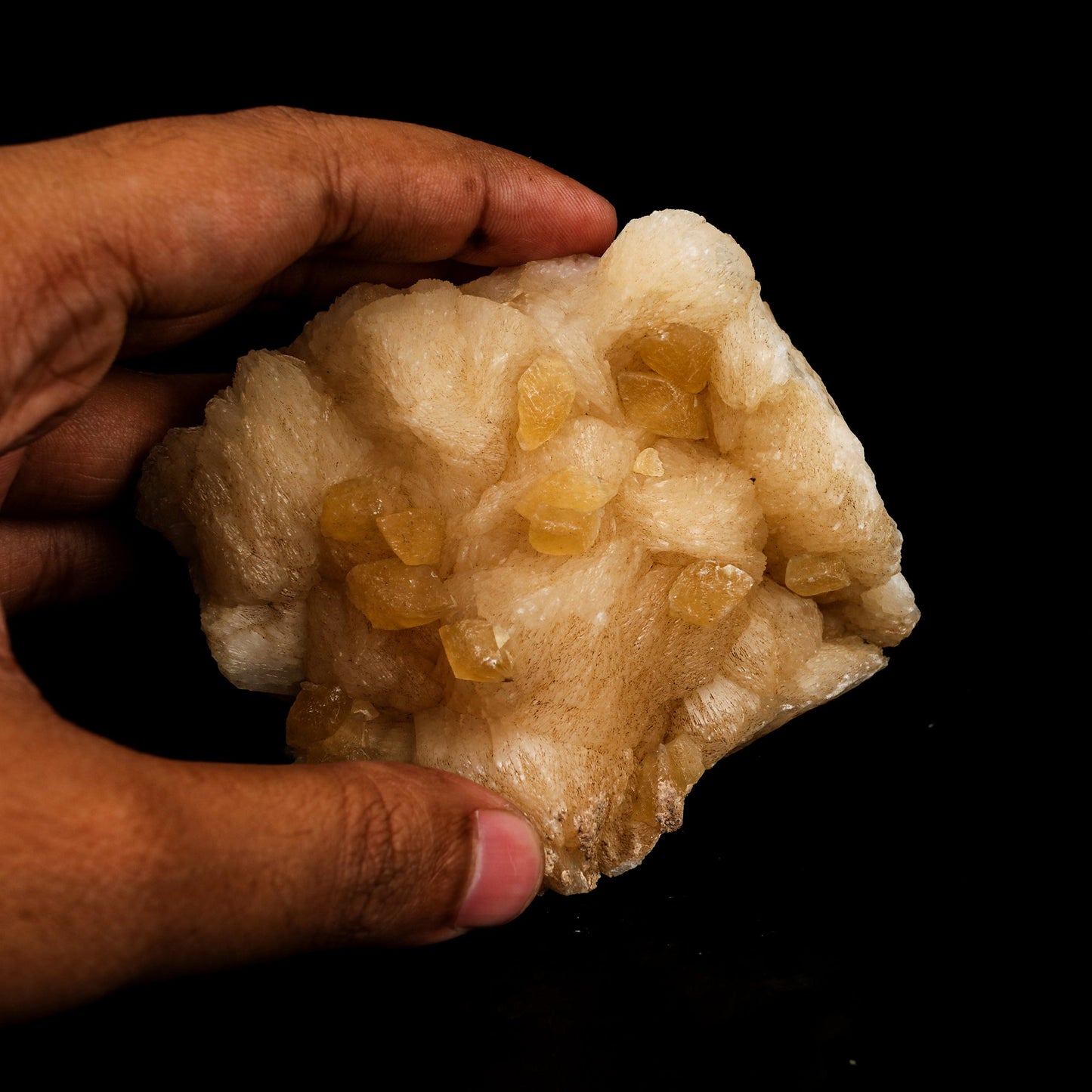 Fluorescent Calcite on Stilbite Free Standing Natural Mineral Specimen # B 6394 Calcite Superb Minerals