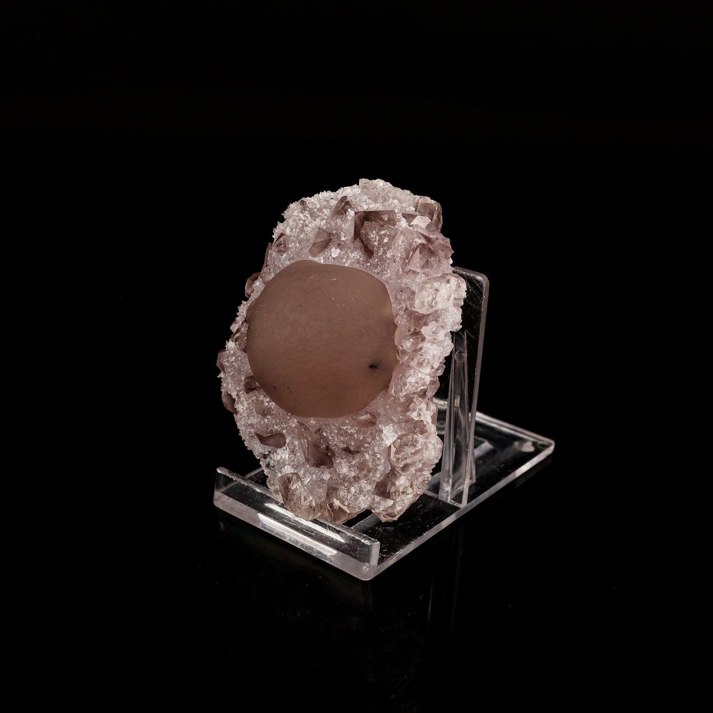 Fluorite ball on Amethyst Natural Mineral Specimen # B 6151 Fluorite Superb Minerals