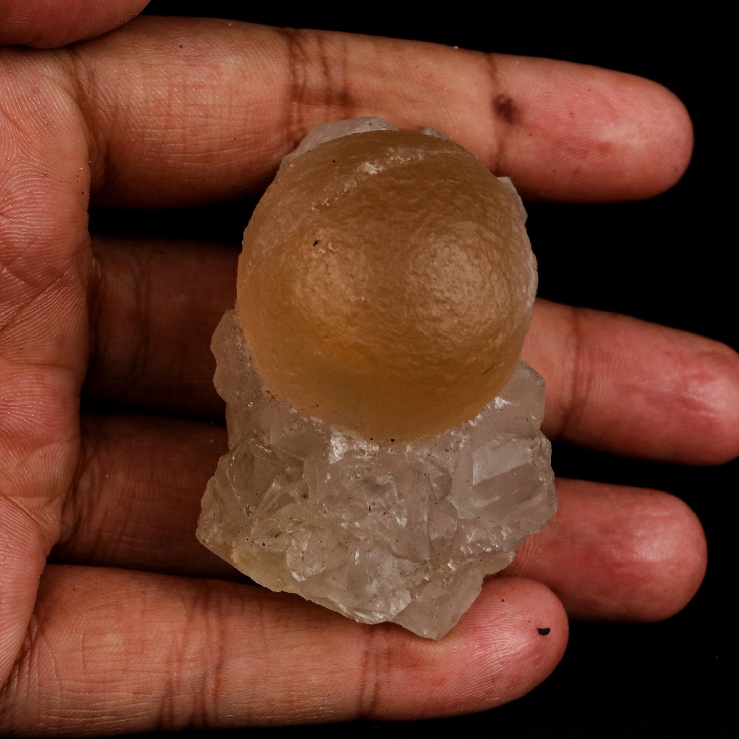 Fluorite ball on MM Quartz Natural Mineral Specimen # B 5354 Fluorite Superb Minerals