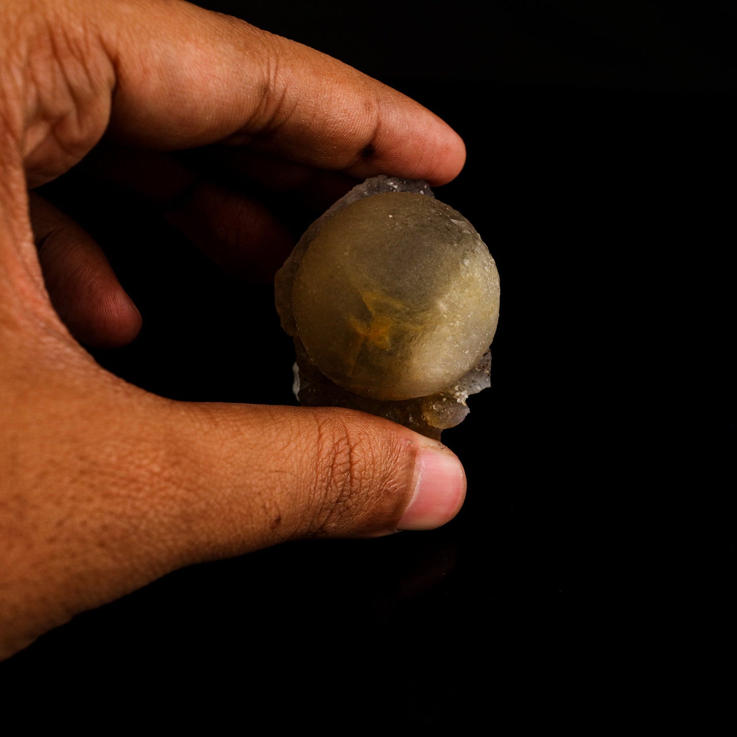 Fluorite Ball on MM Quartz Very Rare Natural Mineral Specimen # B 6097 Fluorite Fluorite