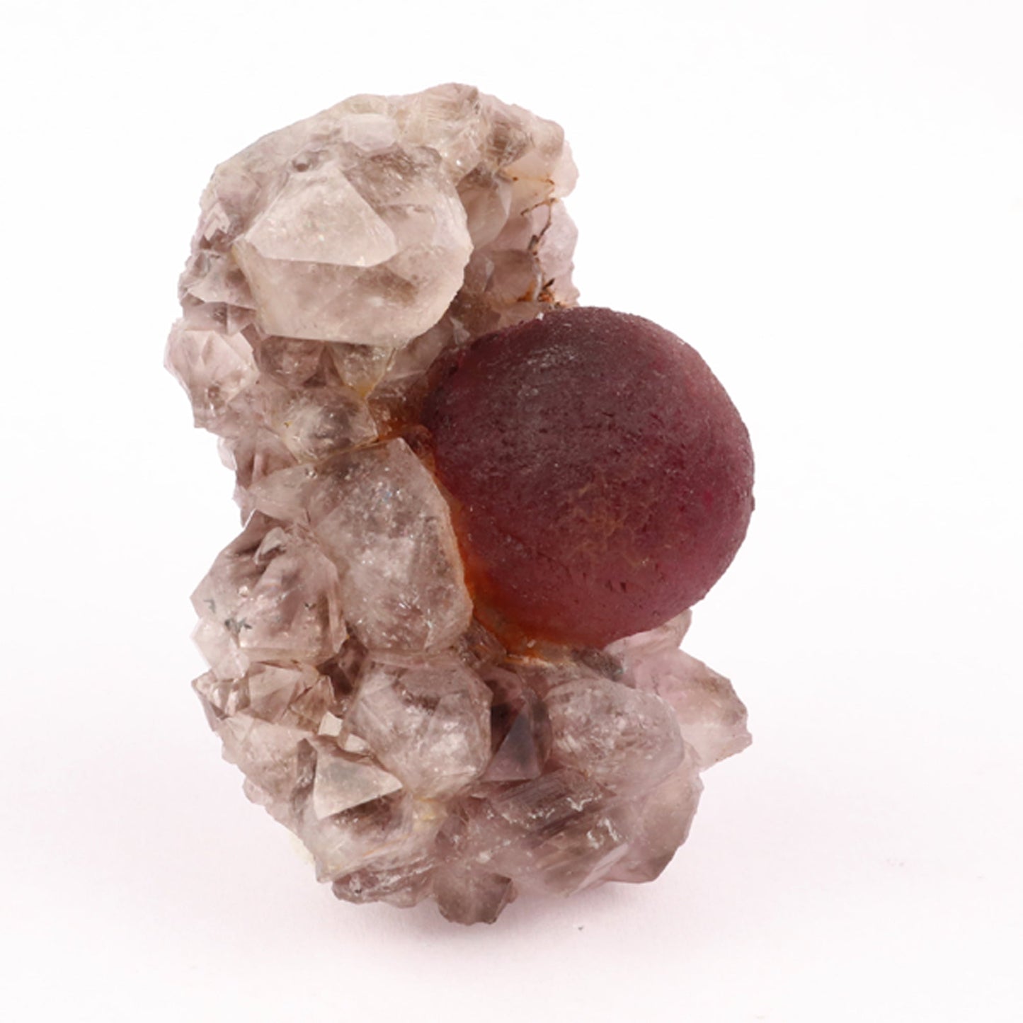 Fluorite Ball Violet Color on Amethyst Very Rare Natural Mineral Specimen # B 5929 Fluorite Superb Minerals