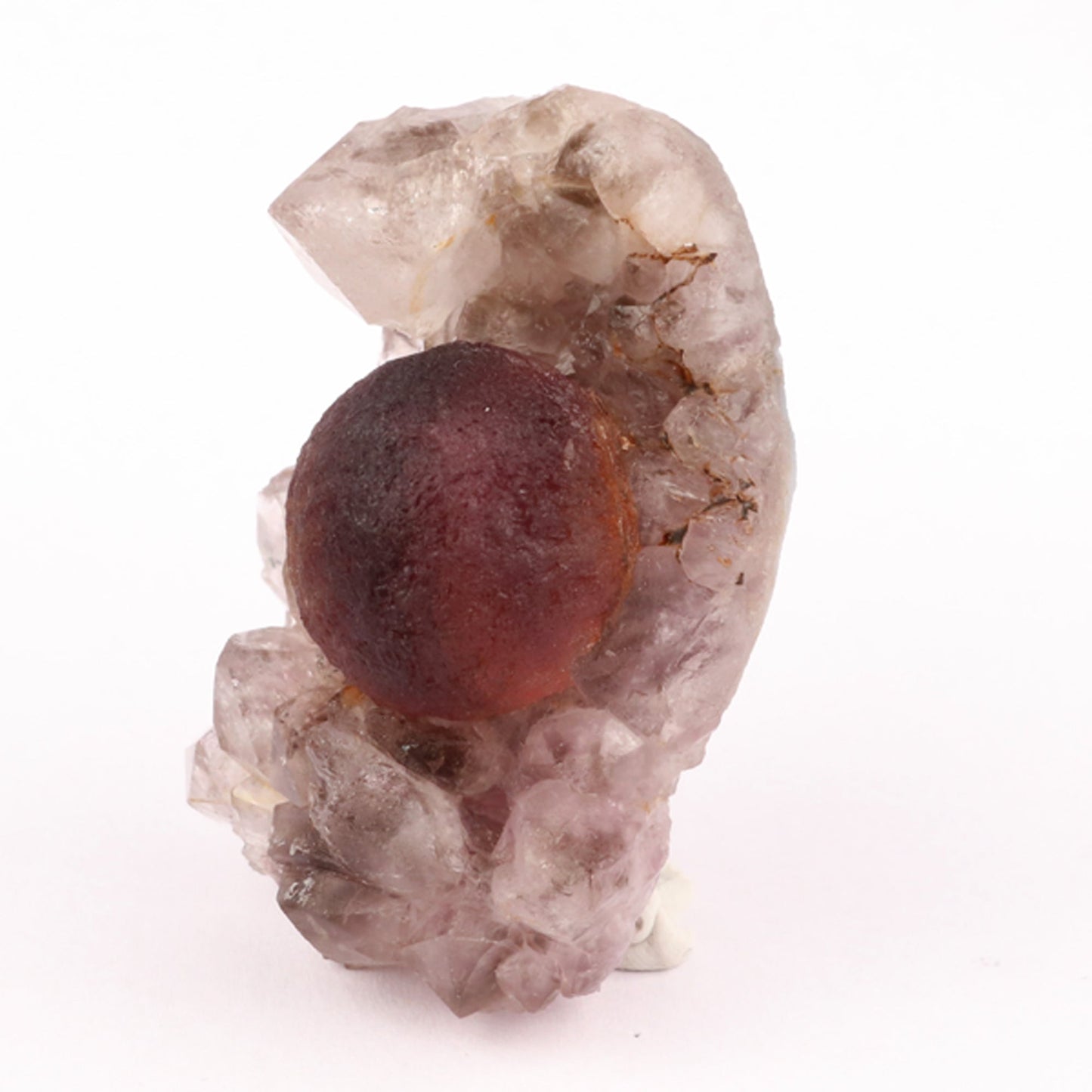 Fluorite Ball Violet Color on Amethyst Very Rare Natural Mineral Specimen # B 5929 Fluorite Superb Minerals