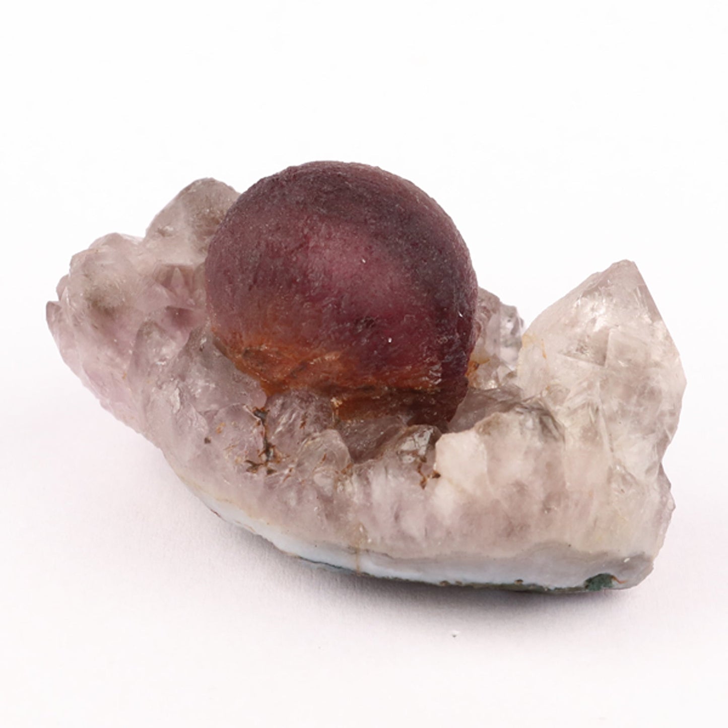 Fluorite Ball Violet Color on Amethyst Very Rare Natural Mineral Specimen # B 5929 Fluorite Superb Minerals