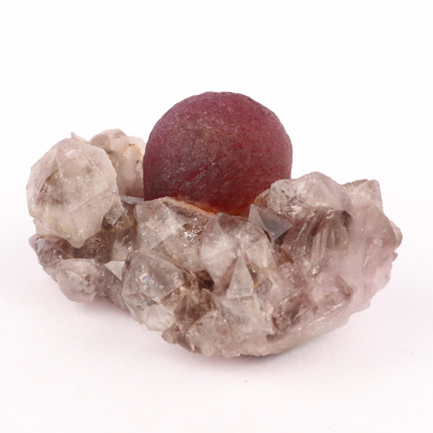 Fluorite Ball Violet Color on Amethyst Very Rare Natural Mineral Specimen # B 5929 Fluorite Superb Minerals