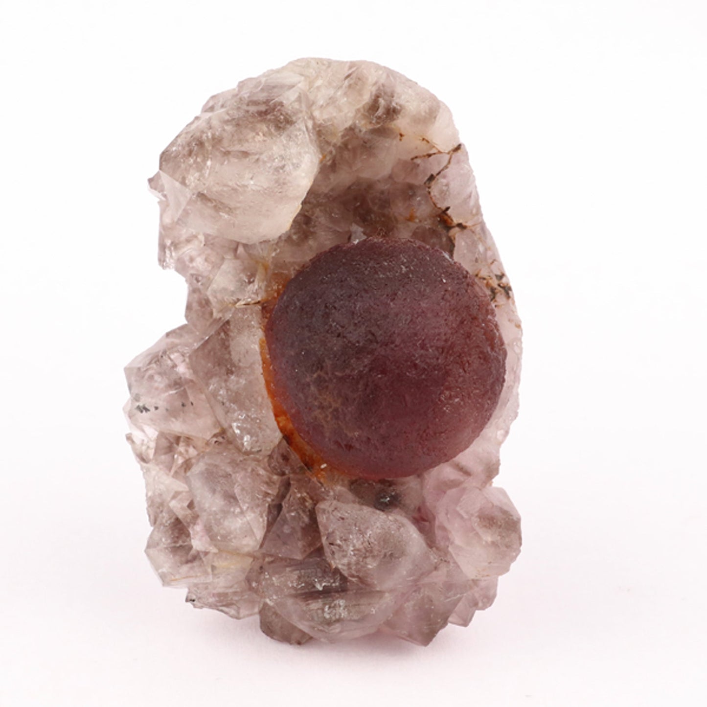 Fluorite Ball Violet Color on Amethyst Very Rare Natural Mineral Specimen # B 5929 Fluorite Superb Minerals