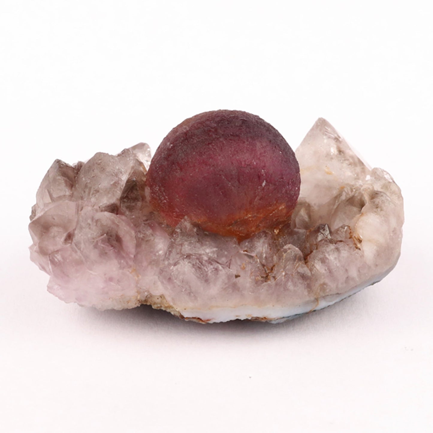 Fluorite Ball Violet Color on Amethyst Very Rare Natural Mineral Specimen # B 5929 Fluorite Superb Minerals