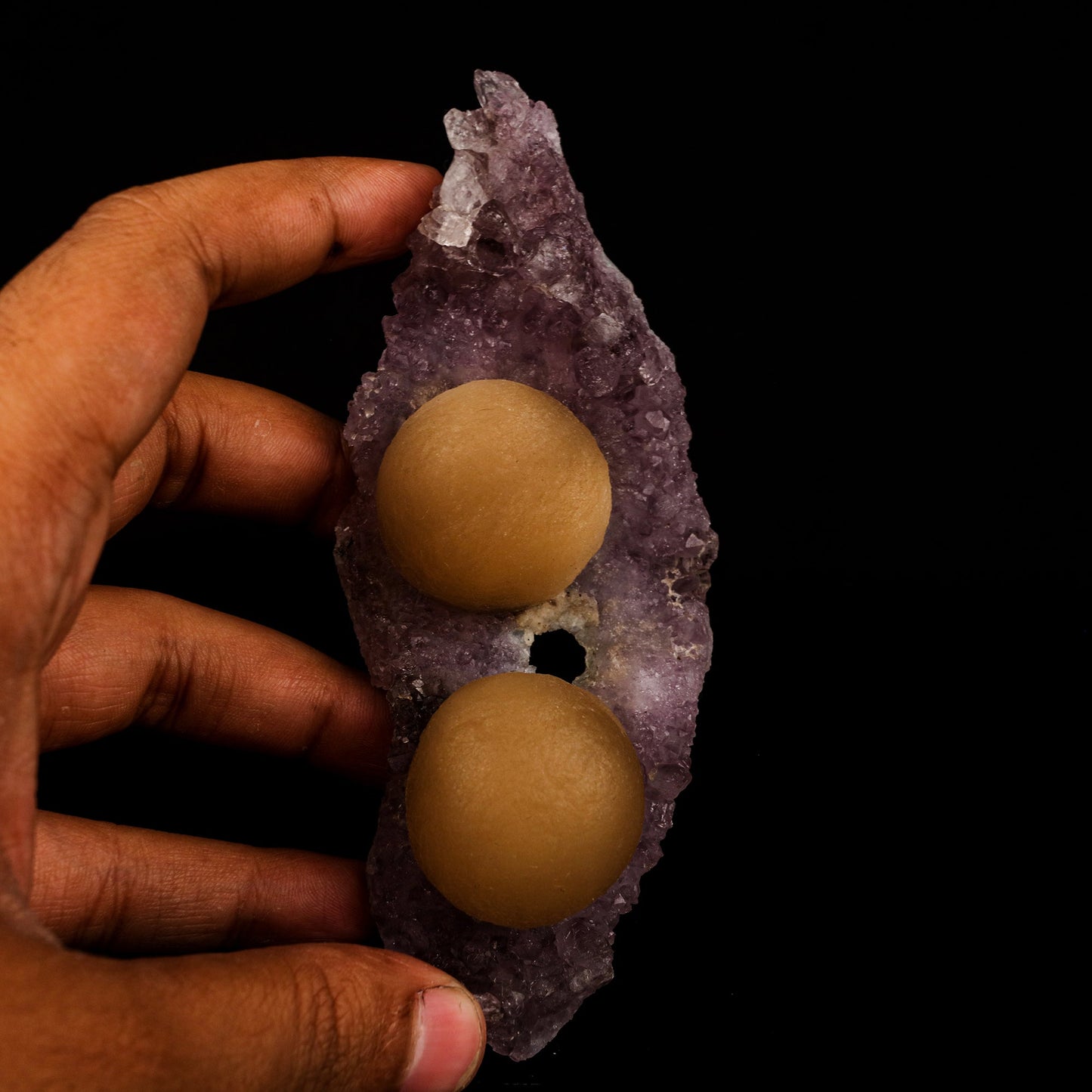 Fluorite Balls on Amethyst Very Rare Natural Mineral Specimen # B 5749 Fluorite Superb Minerals