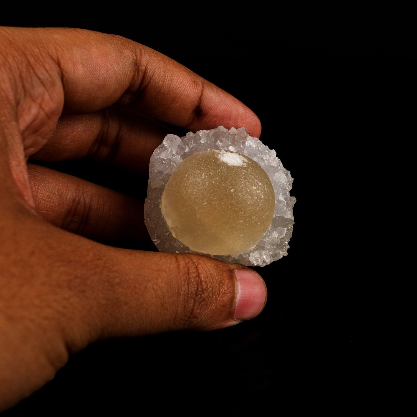 Fluorite on MM Quartz geode Natural Mineral Specimen # B 6141 Fluorite Superb Minerals