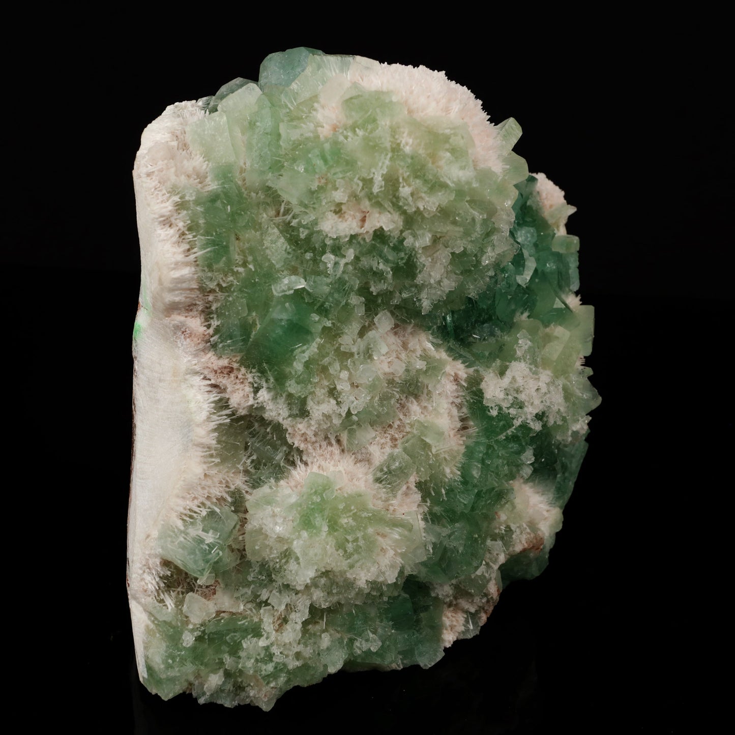 Green Apophyllite with Mordenite self standing Natural Mineral Specimen # B 5580 Apophyllite Superb Minerals