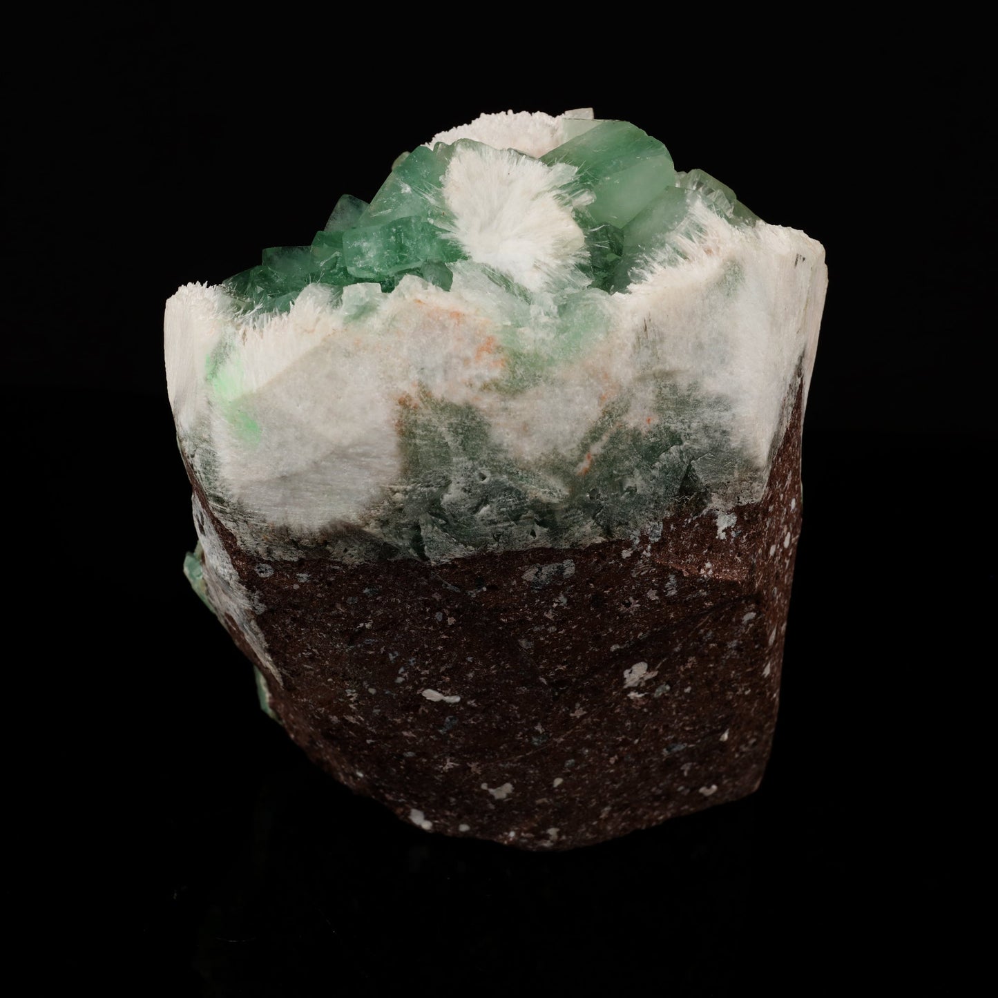 Green Apophyllite with Mordenite self standing Natural Mineral Specimen # B 5580 Apophyllite Superb Minerals