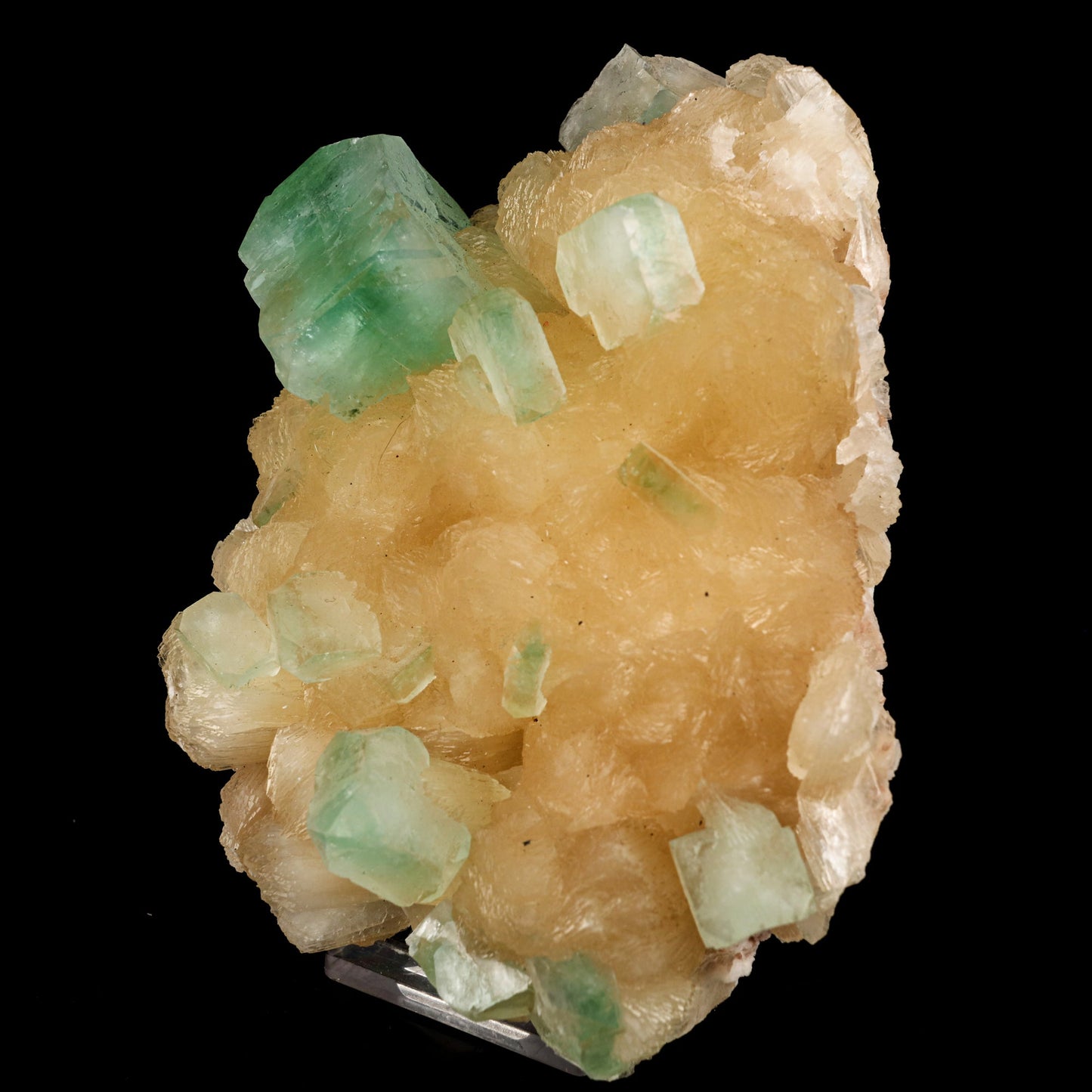 Green Apophyllite with Stilbite Natural Mineral Specimen # B 6046 Apophyllite Superb Minerals