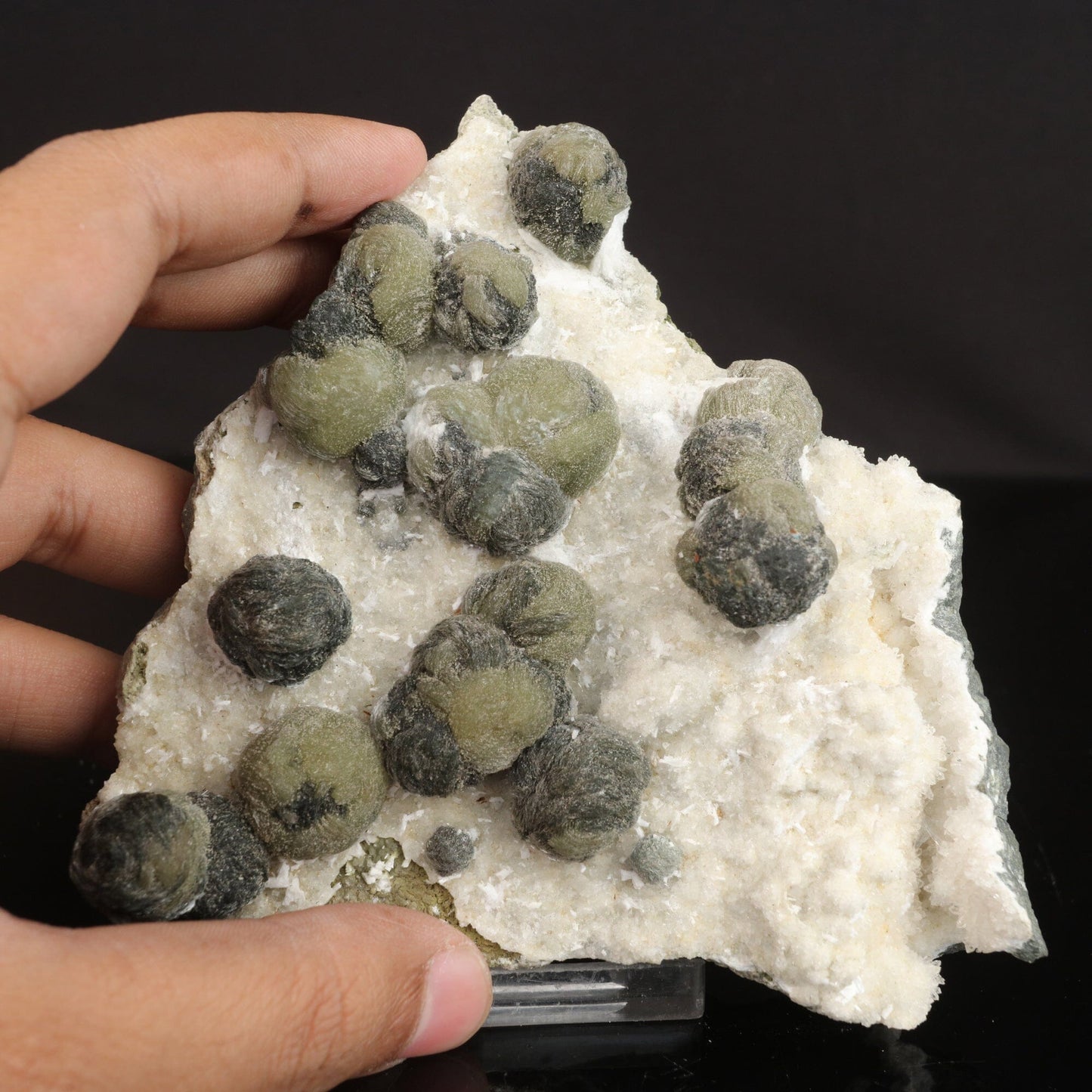 Gyrolite Balls on Chalcedony Natural Mineral Specimen # B 6624 Gyrolite Superb Minerals 