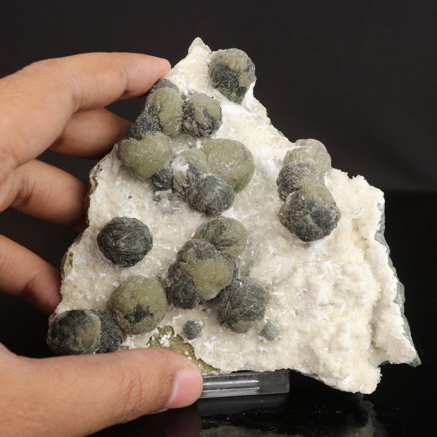 Gyrolite Balls on Chalcedony Natural Mineral Specimen # B 6624 Gyrolite Superb Minerals 